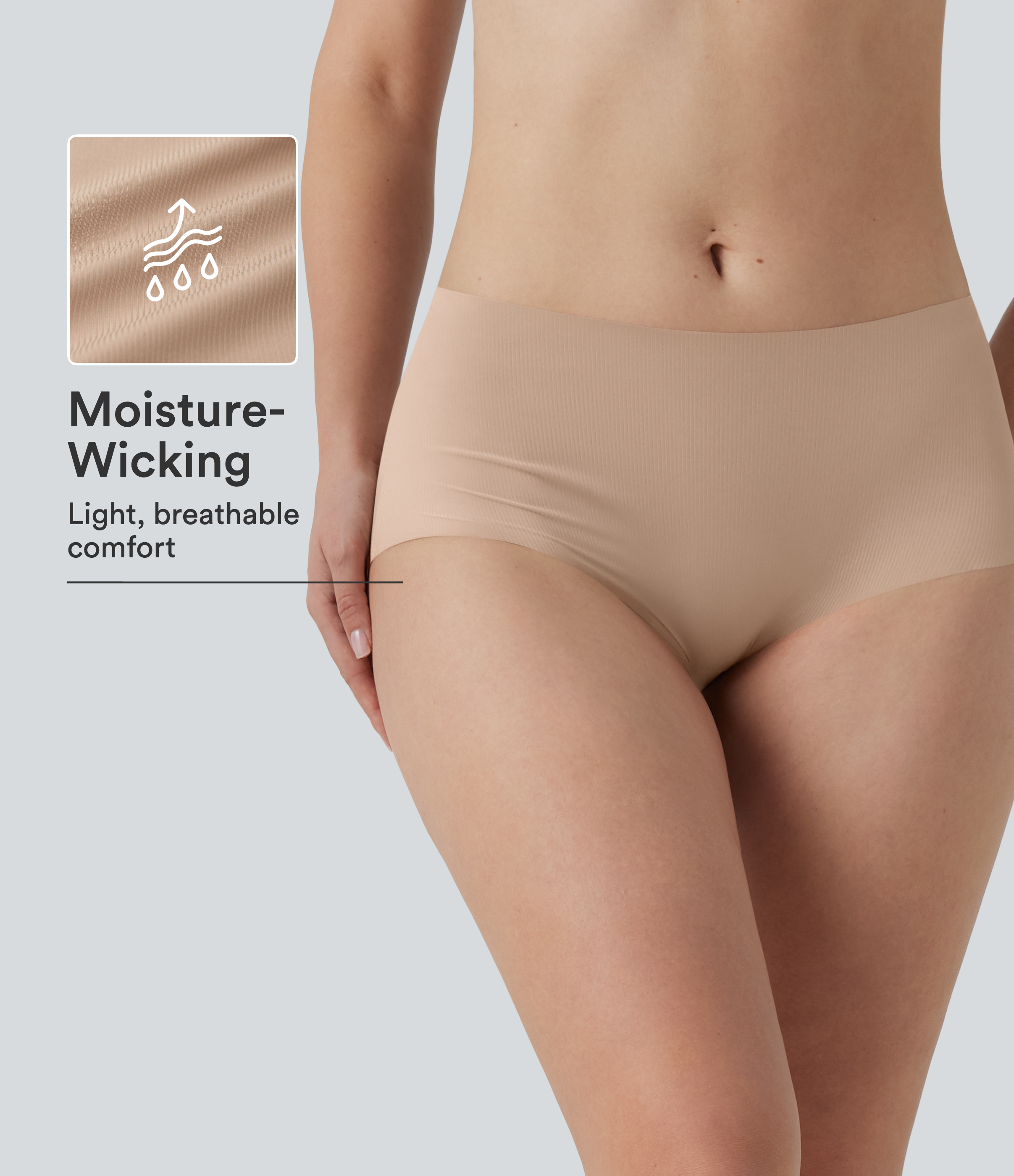 Mid Rise Seamless Casual No Show Underwear