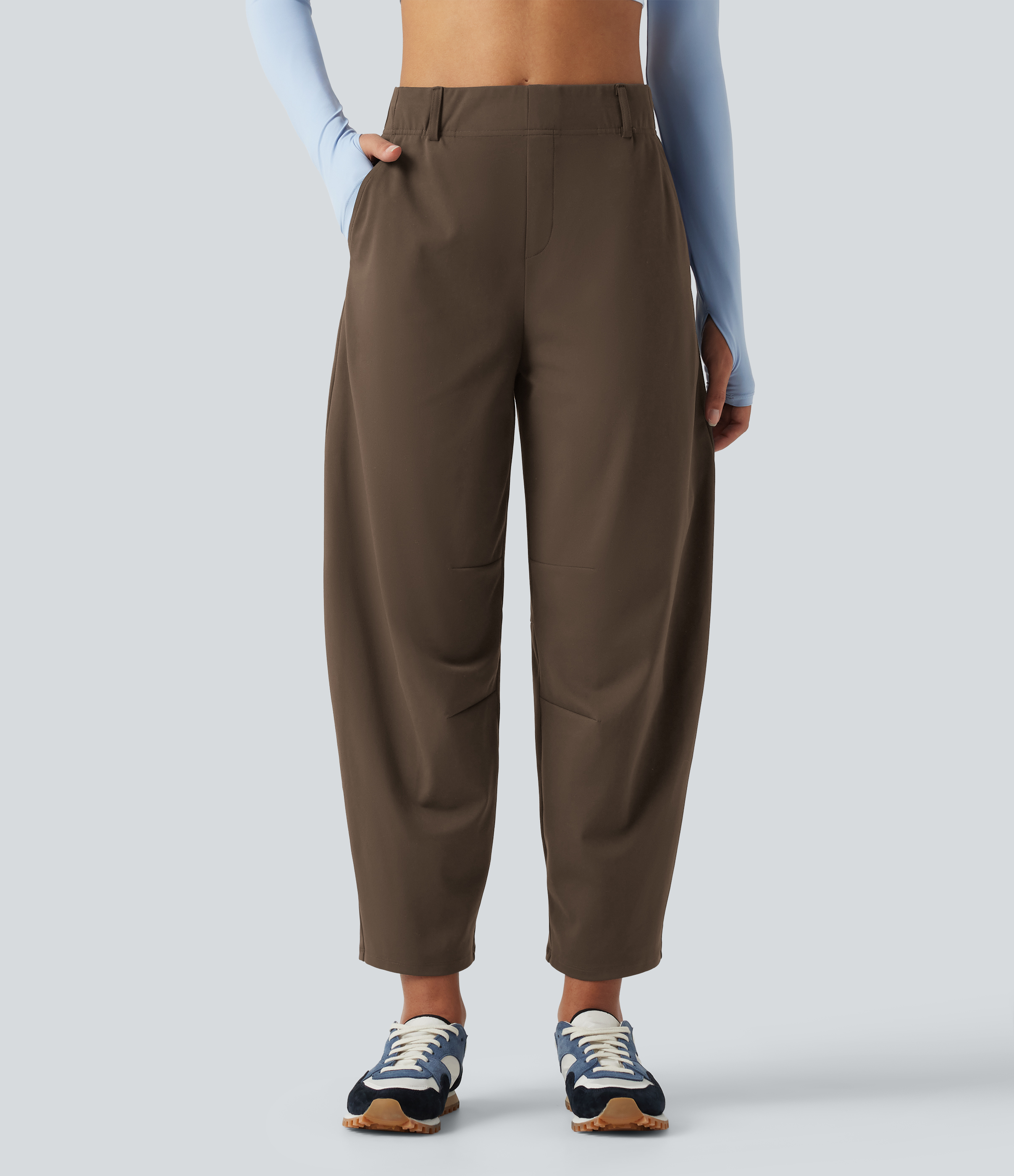 Pantalon de danse DayStretch taille haute coupe barrel avec poches