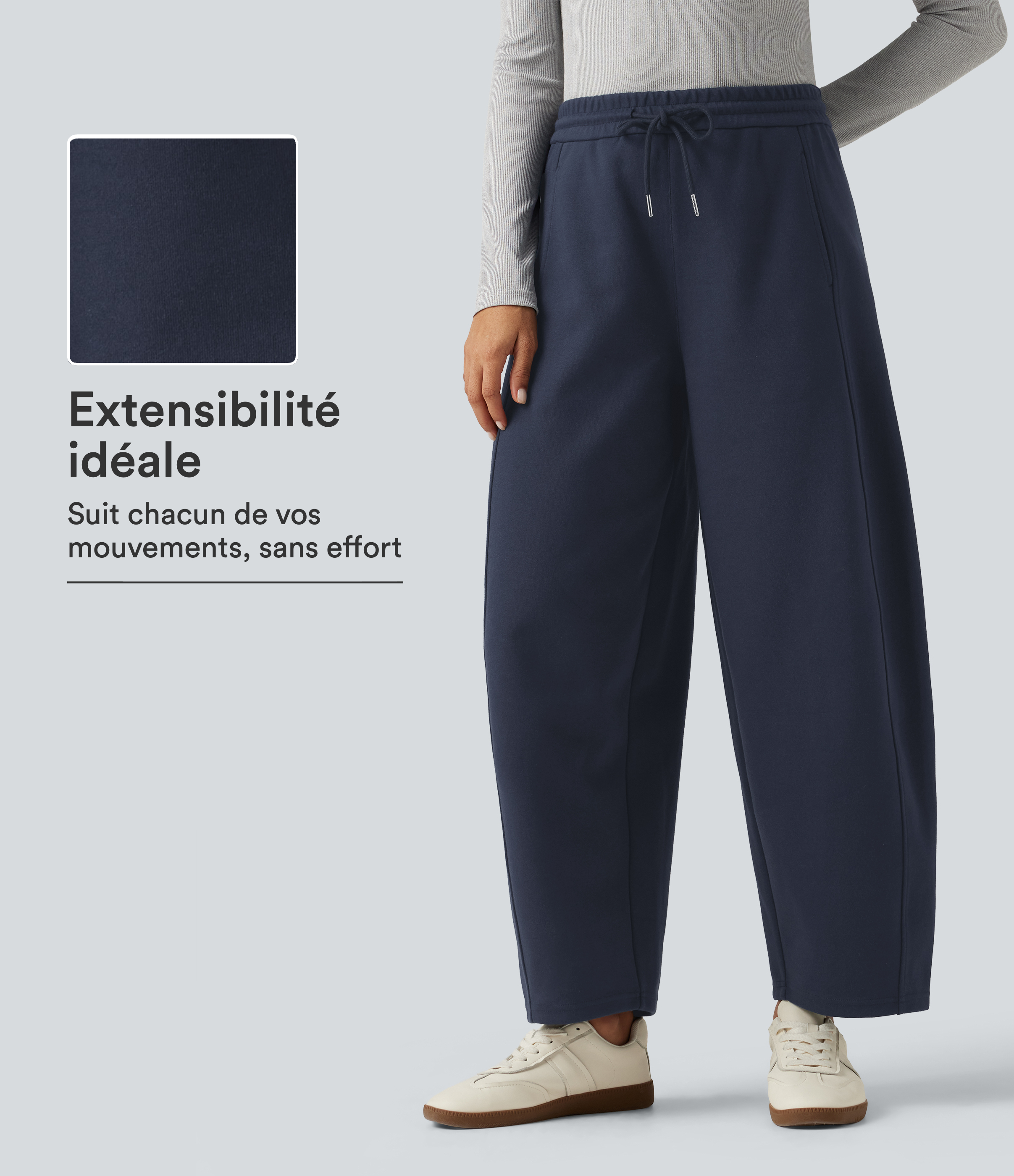 Navy Blazer Jogging en coton taille mi-haute à cordon de serrage avec poches / 1