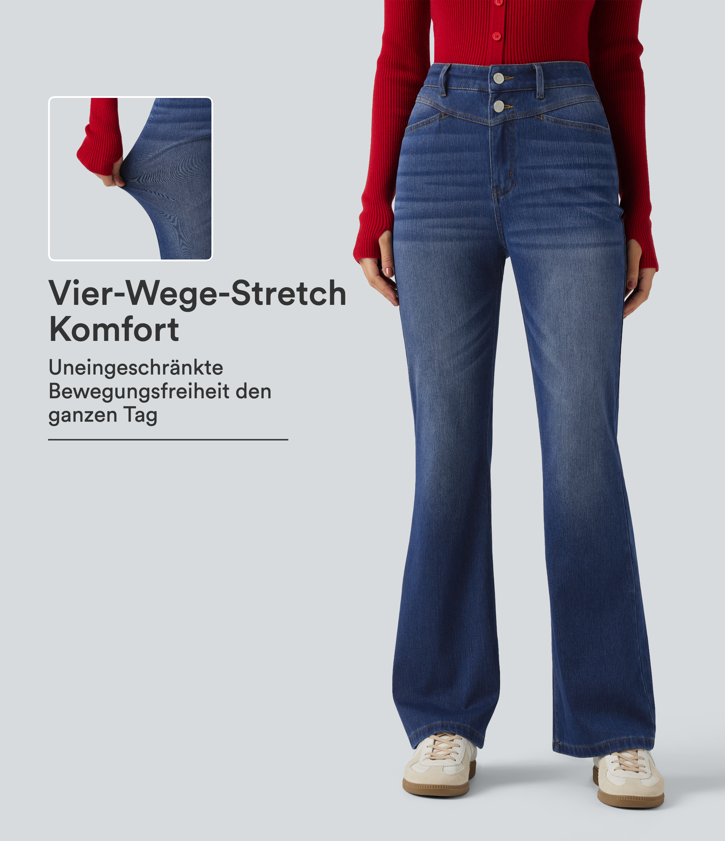 Halara Flex™ - Bootcut-Jeans mit hohem Bund und mehreren Taschen