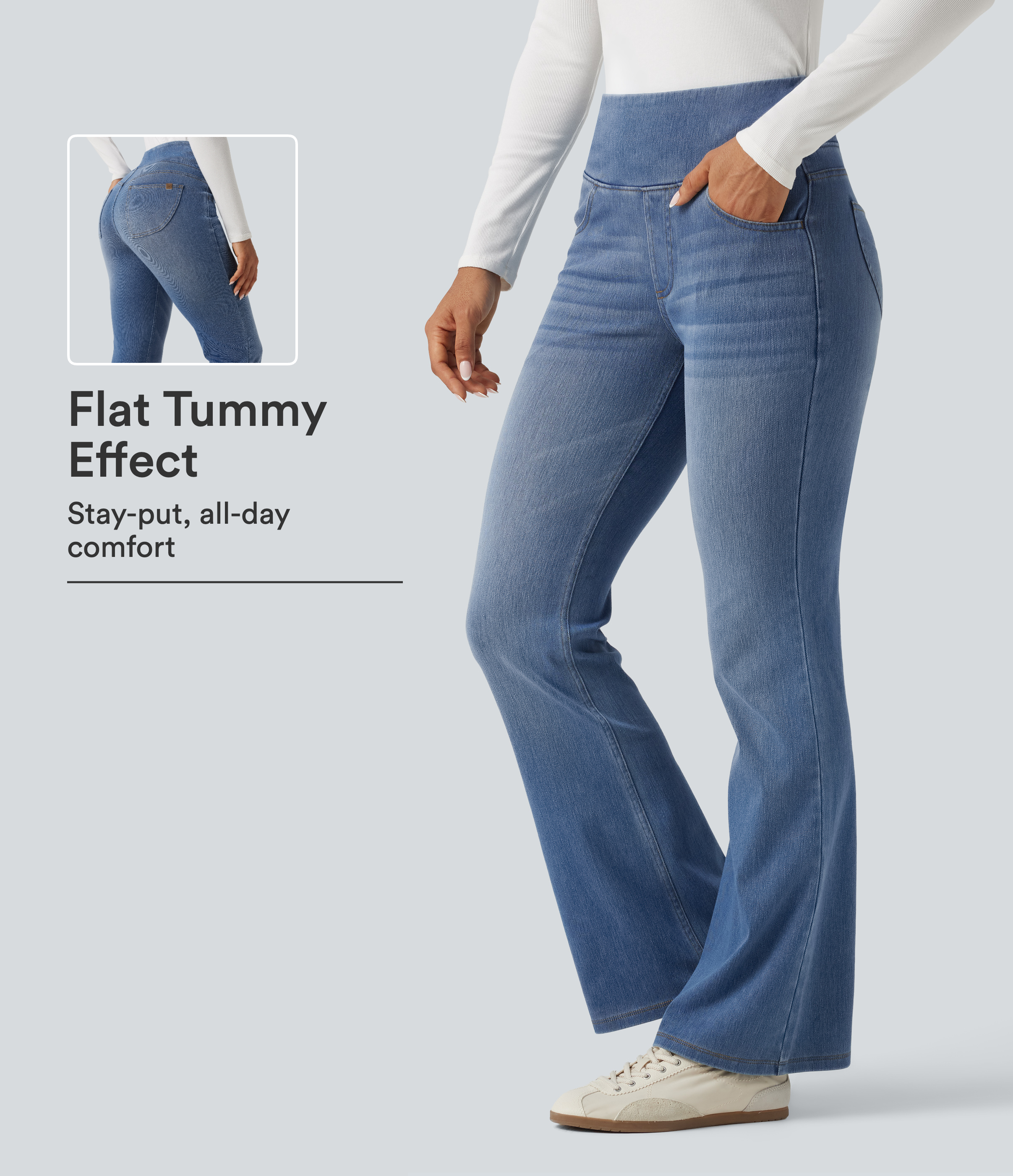 Halara Flex™ High Waisted Tummy Control Bootcut Casual Jeans with Pockets