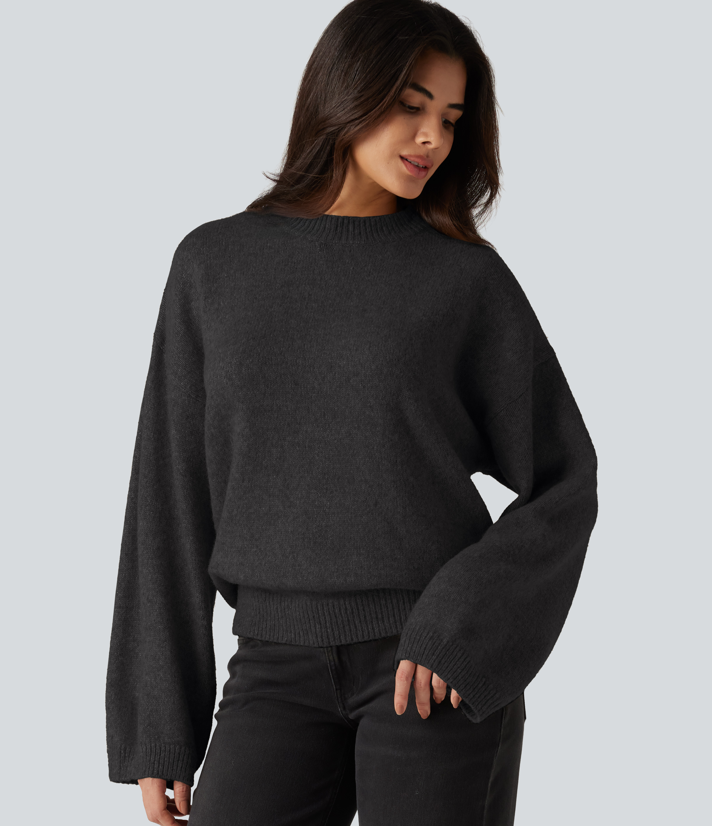 Stand Collar Long Sleeve Work Jumper