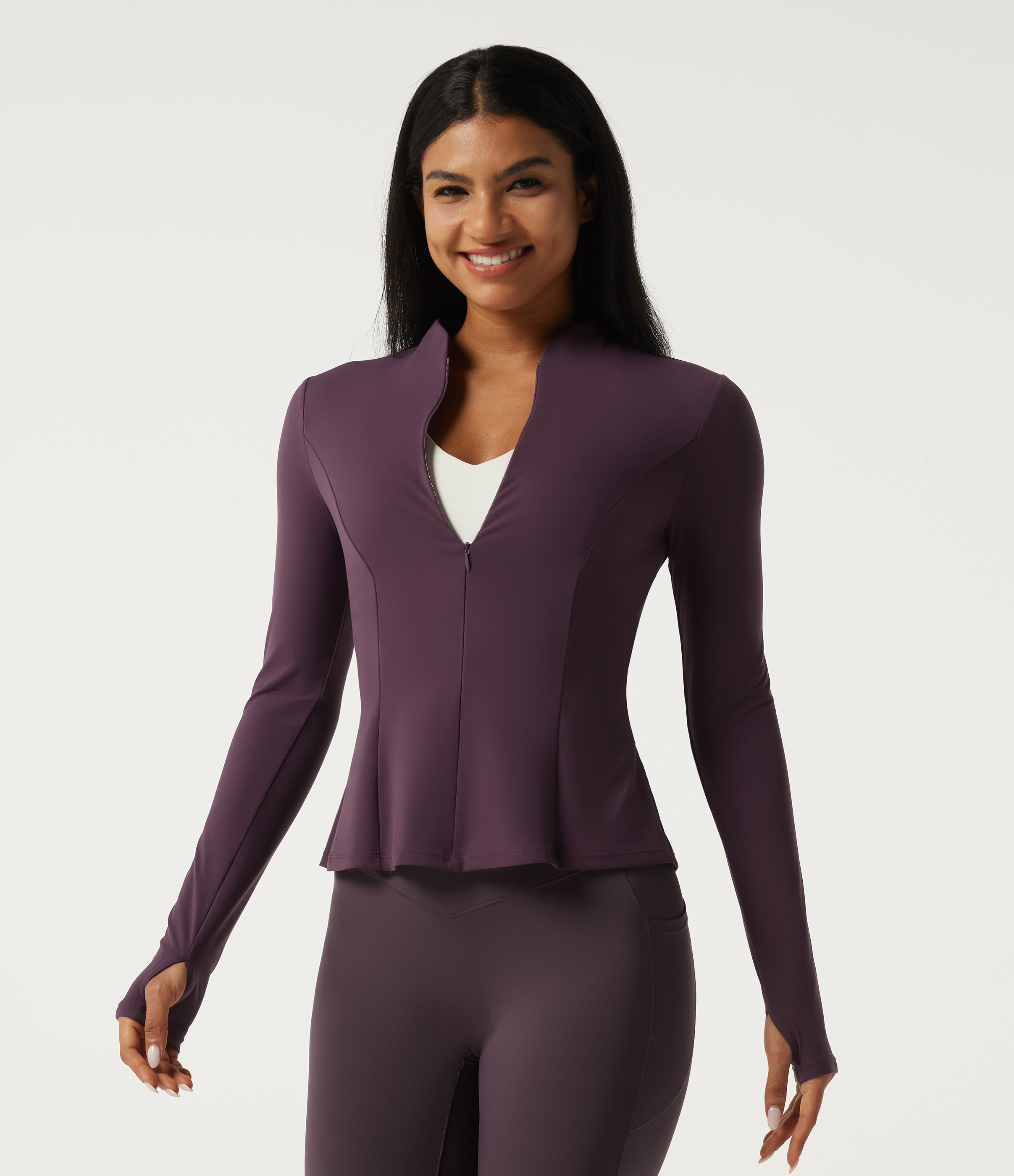 Halara UltraSculpt™ Veste de survêtement pour yoga à col montant et manches longues