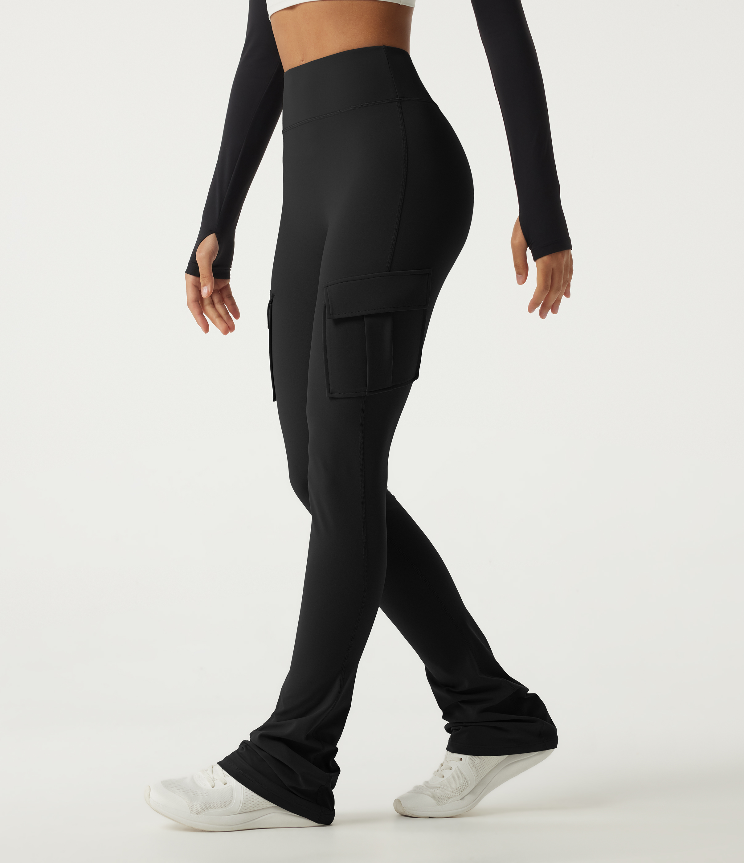 Halara UltraSculpt™ High Waisted Bootcut Stacked Yoga Leggings with Pockets  - Black - XL(regular) gym leggings leggings with pockets