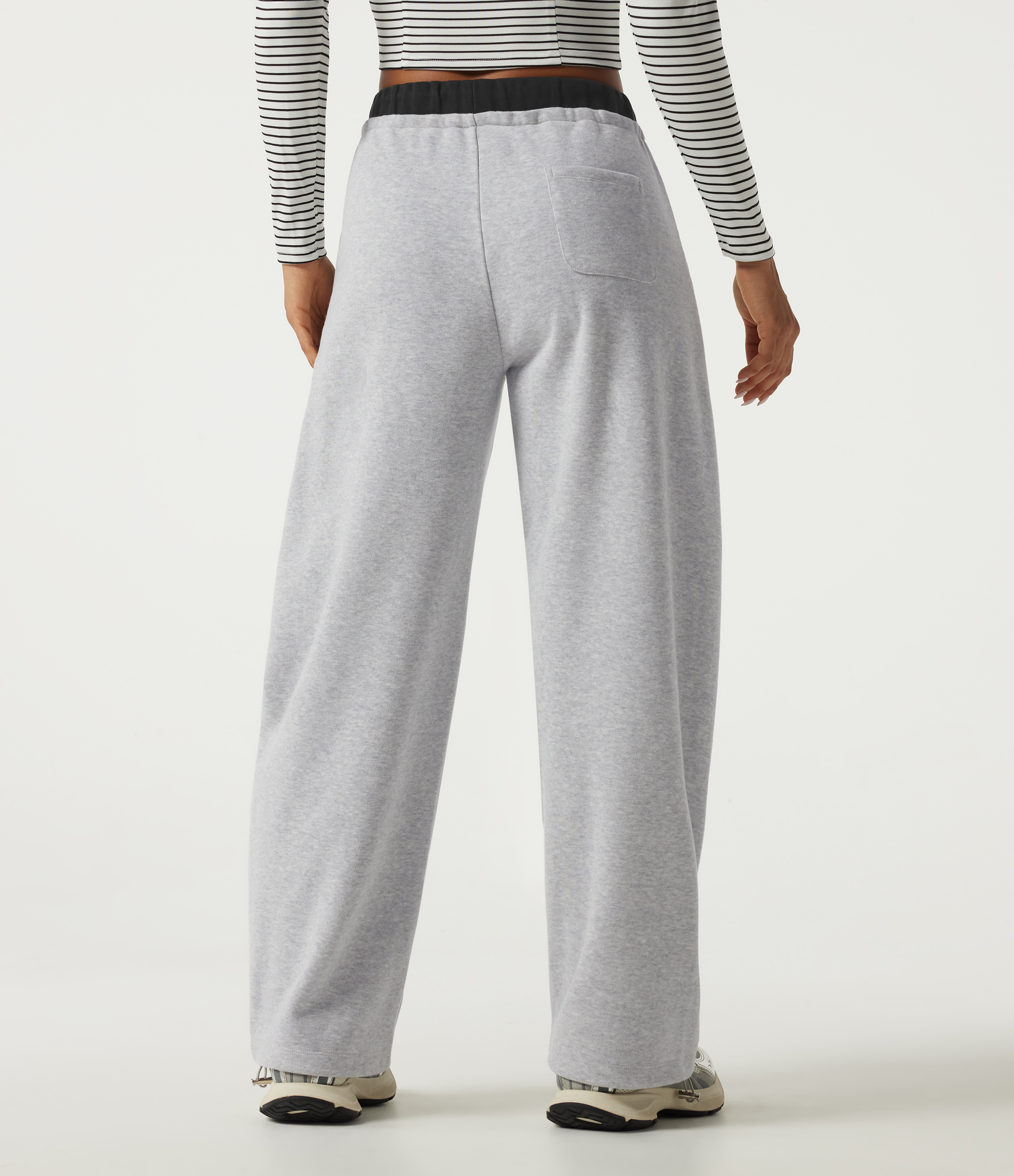 Vapor Blue Mid Rise Drawstring Barrel Leg Fleece Casual Cotton Sweatpants with Pockets / 2