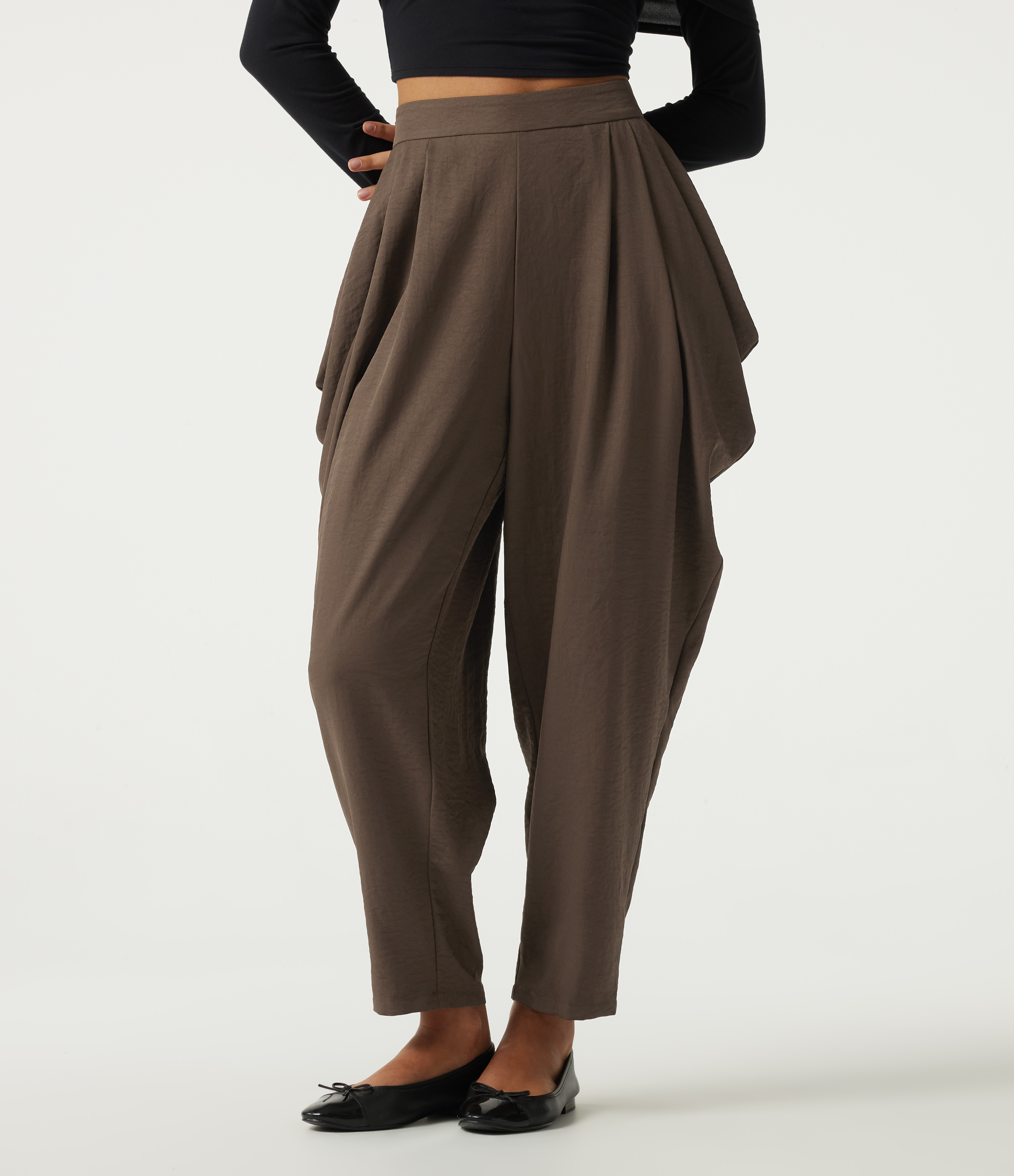 High Waisted Tapered Casual Pants with Pockets