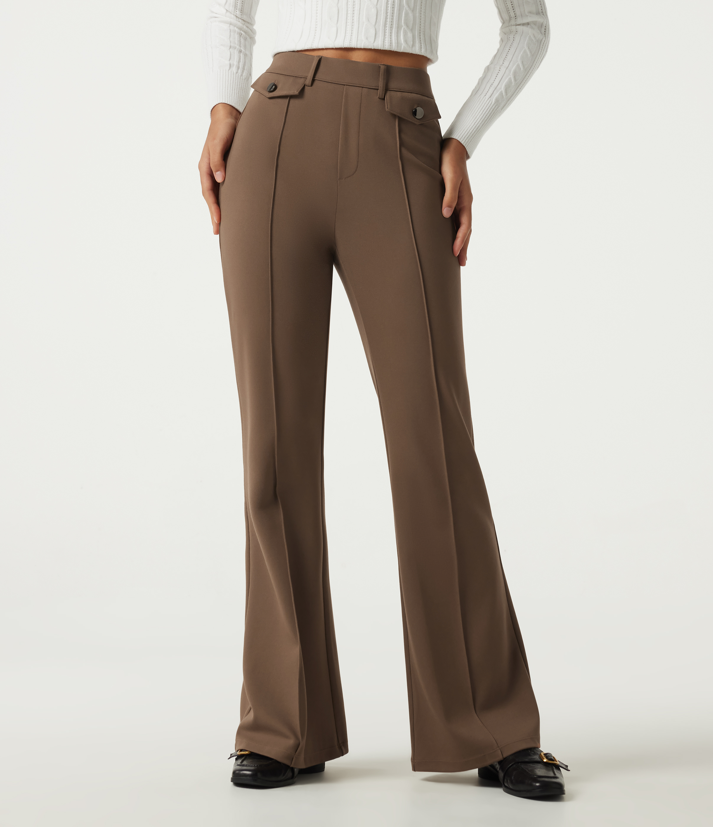 Halara Flex™ High Waisted Pintuck Flare Work Pants with Pockets