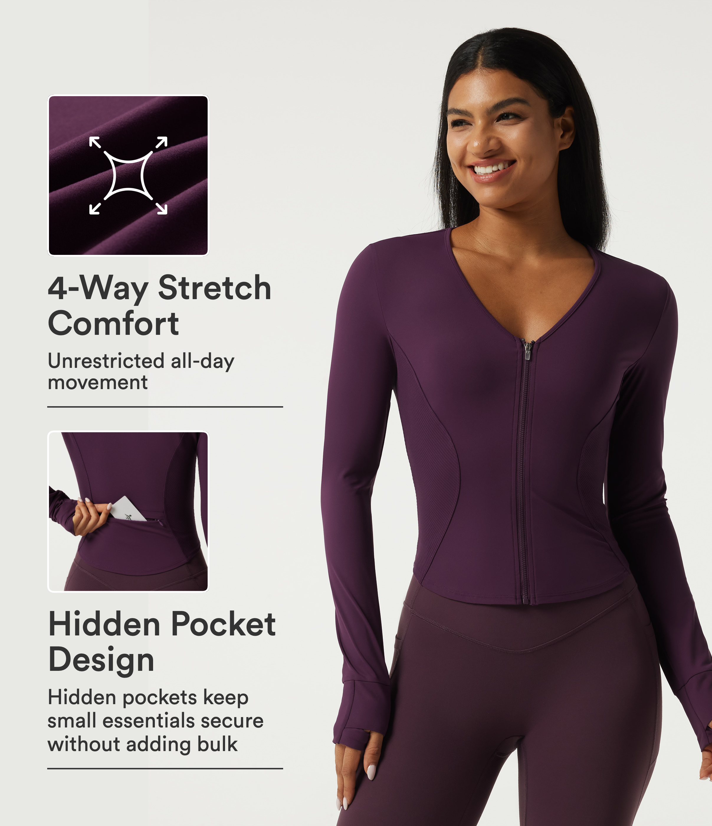 Halara UltraSculpt™ V Neck Long Sleeve Yoga Jacket with Pockets