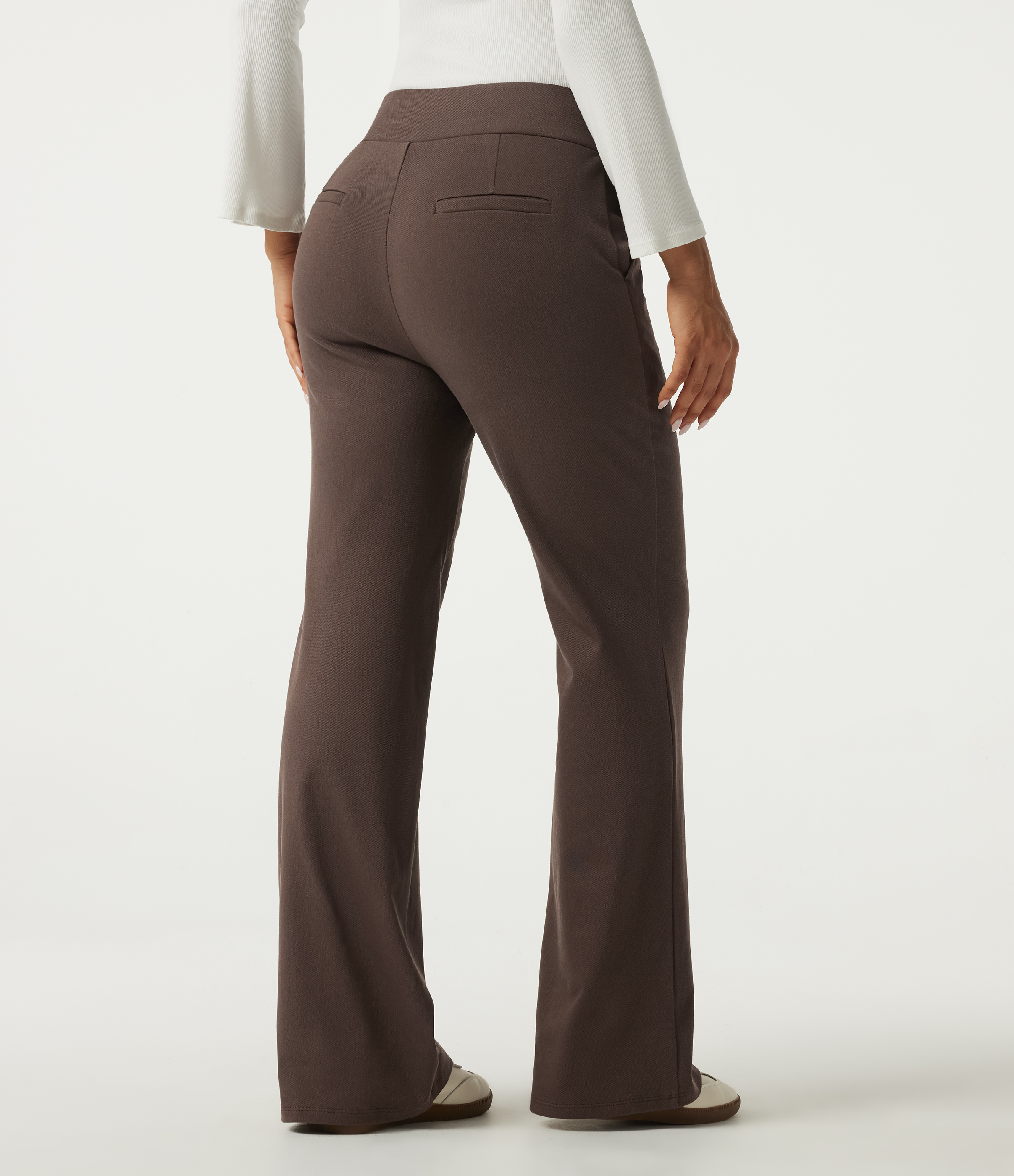 Chocolate Martini Pantalon de travail bootcut taille haute en coton avec poches / 2