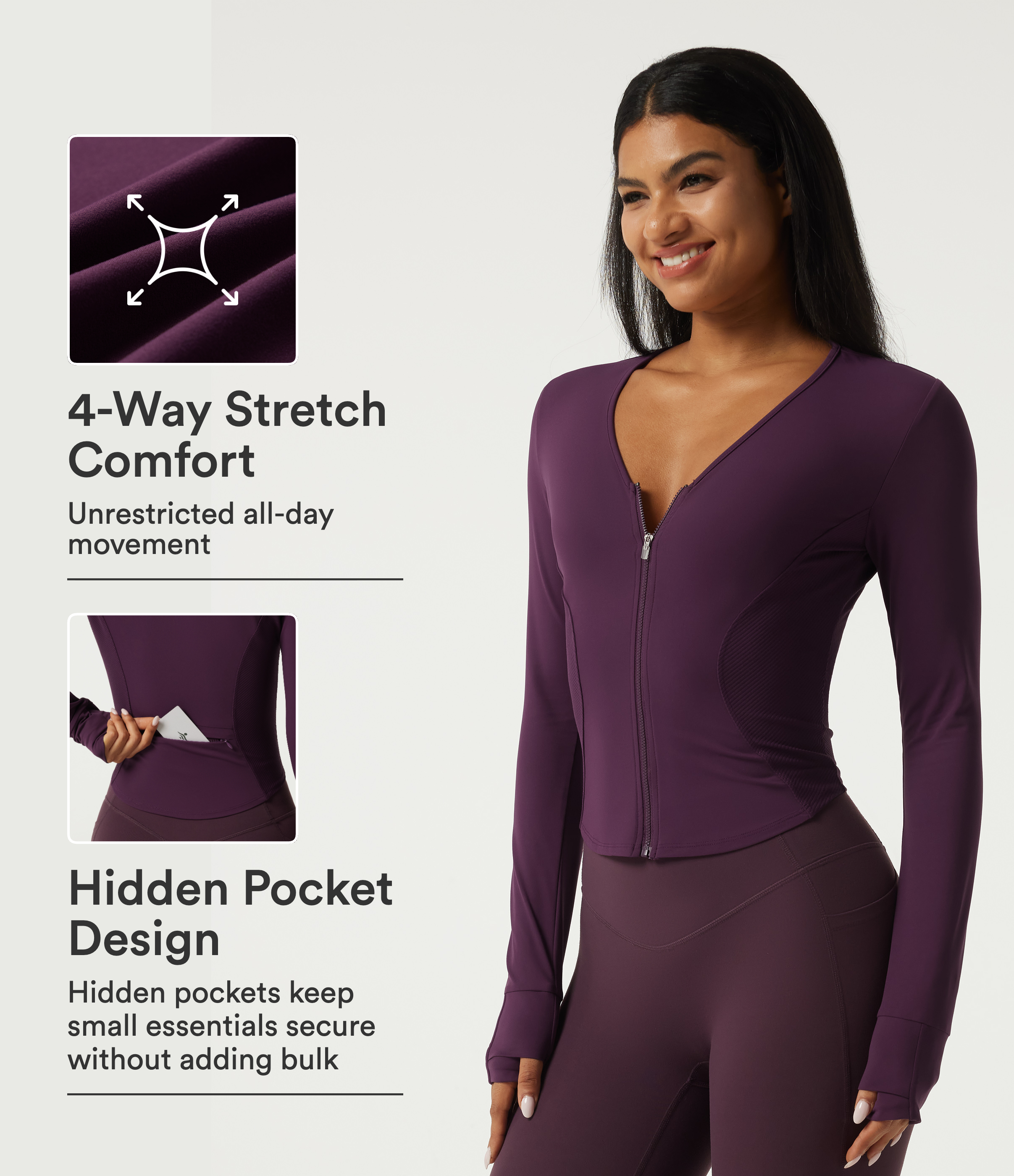 Halara UltraSculpt™ V Neck Long Sleeve Yoga Jacket with Pockets