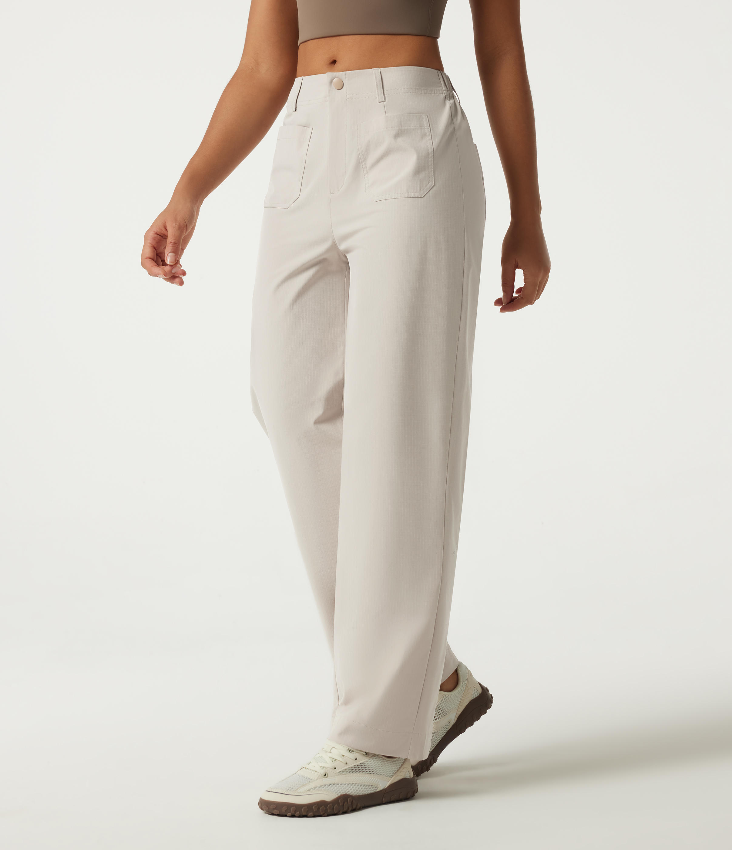Mid Rise Straight Leg Hiking Pants with Pockets