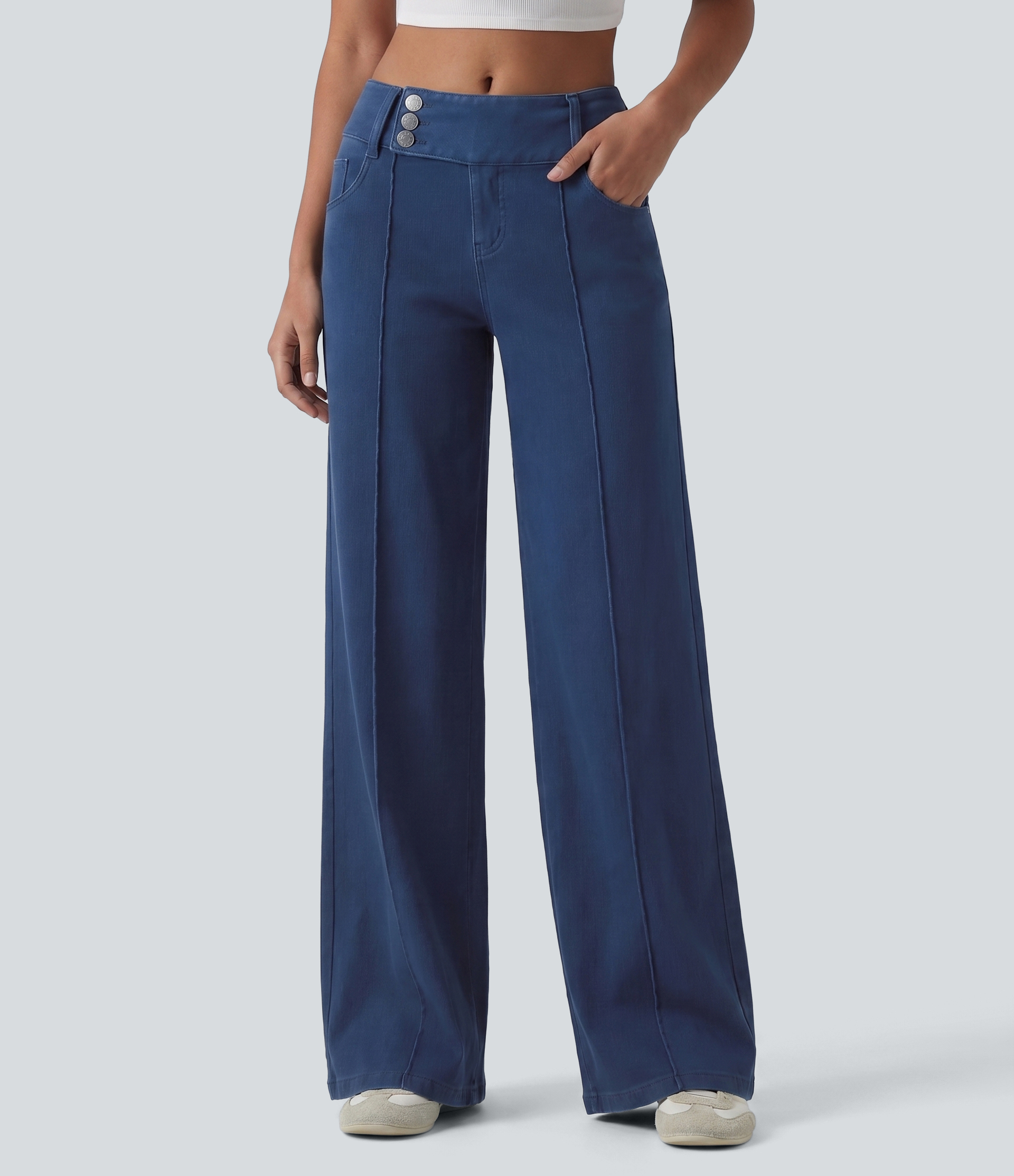 Halara Flex™ Low Rise Straight Leg Colorful Work Jeans with Pockets