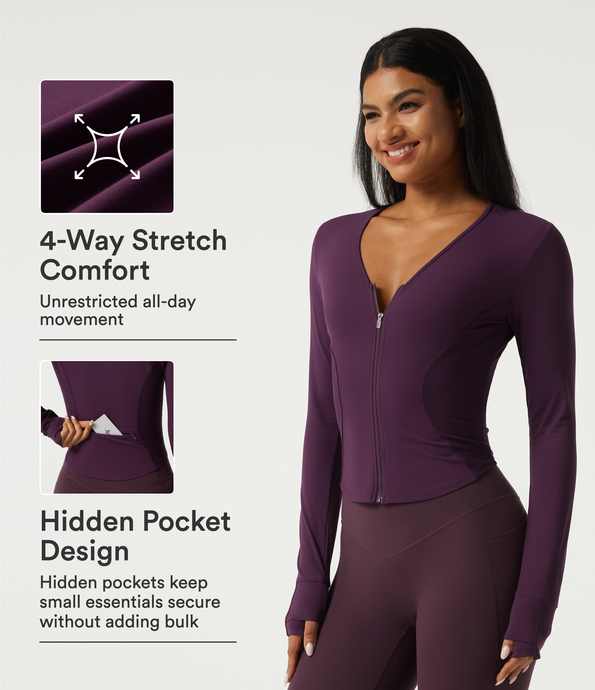 Halara UltraSculpt™ V Neck Long Sleeve Yoga Jacket with Pockets