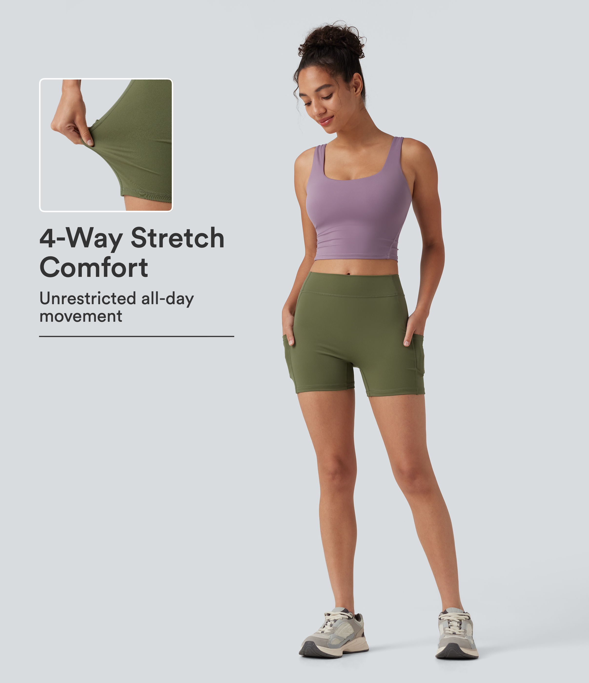 SoftlyZero™ Airy High Waisted Pocket Plain InstantCool Yoga Shorts 3.5"