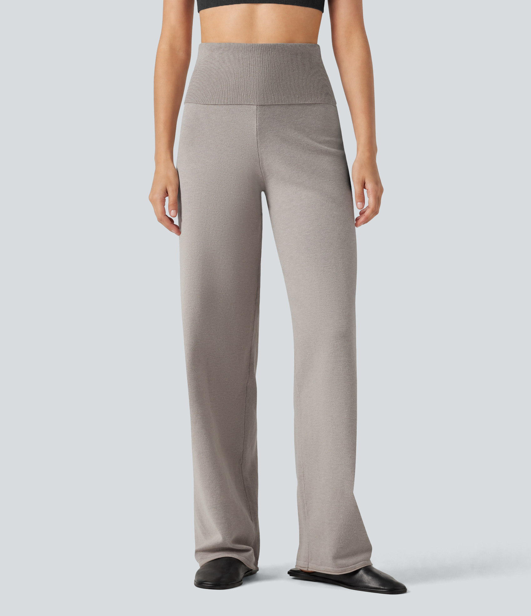High Waisted Straight Leg Lounge Sweater Pants