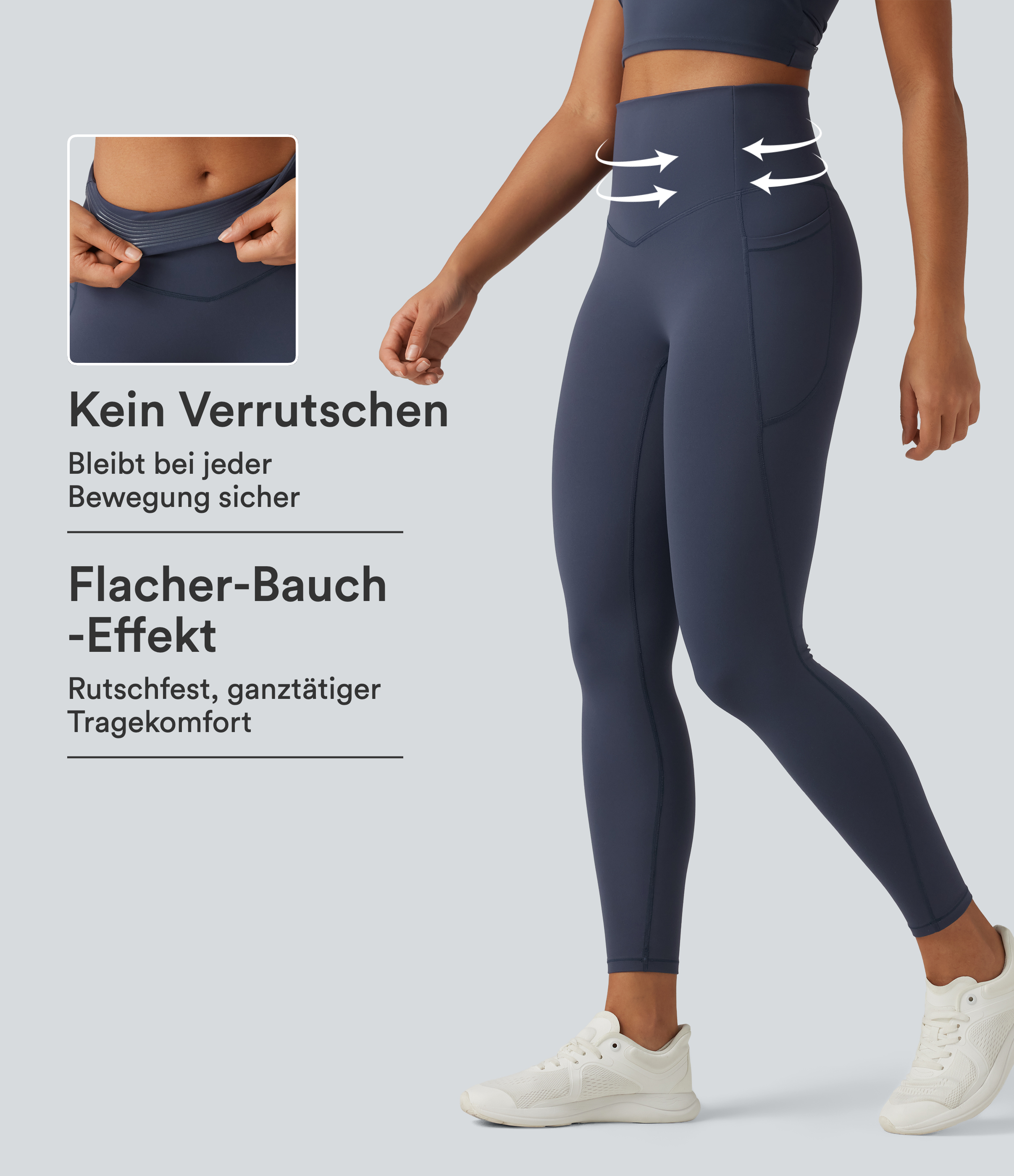 Halara UltraSculpt™ - Workout-Leggings mit hohem Bund, Seitentaschen und Bauchkontrolle - skinny fit