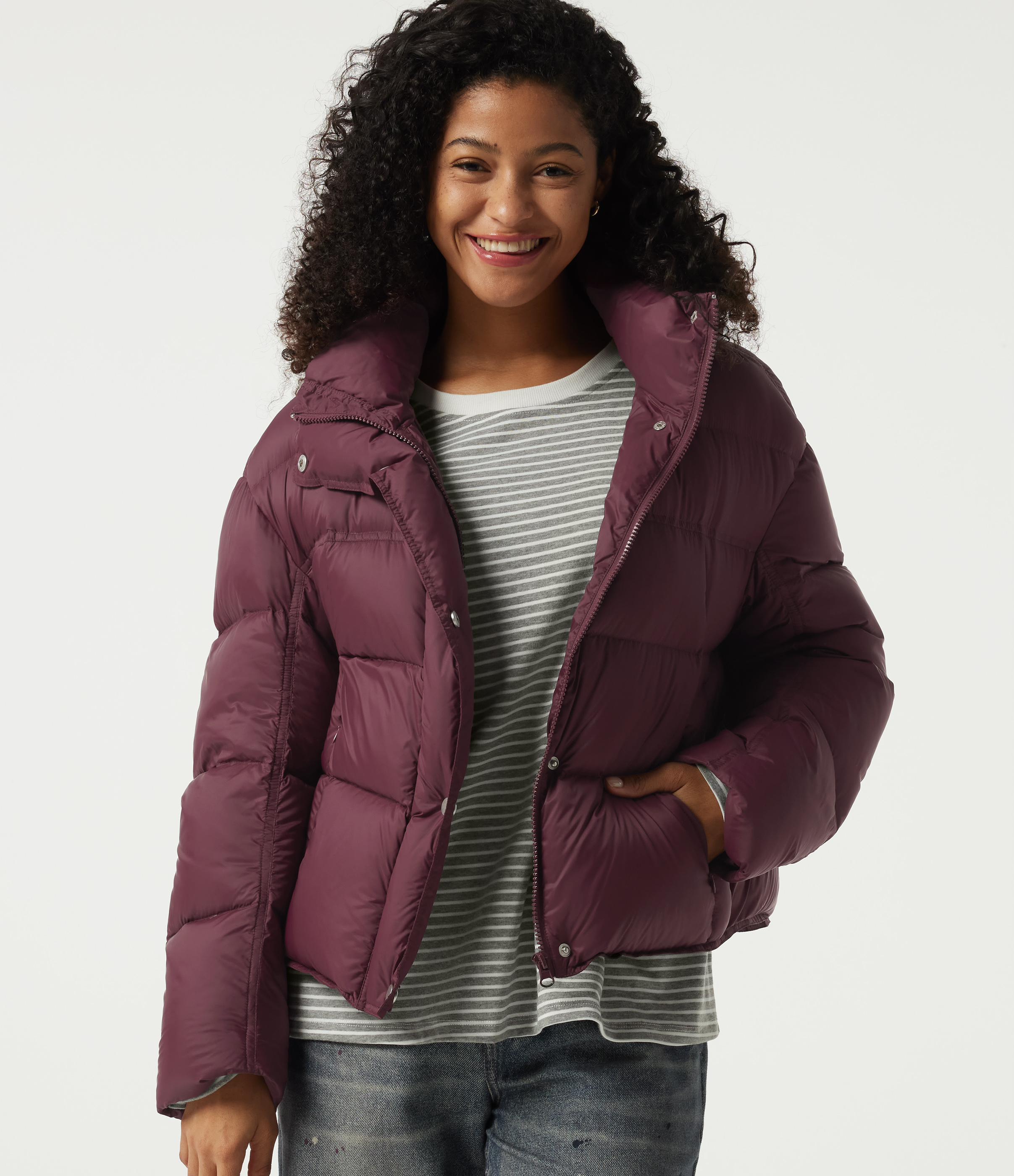 Hooded Long Sleeve Casual Down Jacket with Pockets