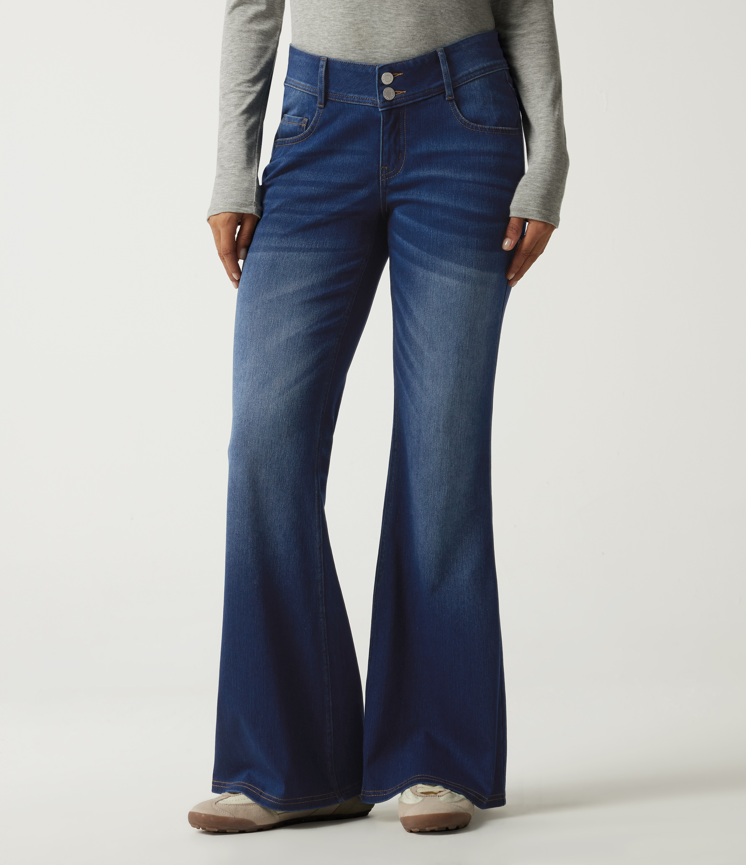 Halara Flex™ Mid Rise Flare Casual Jeans with Pockets