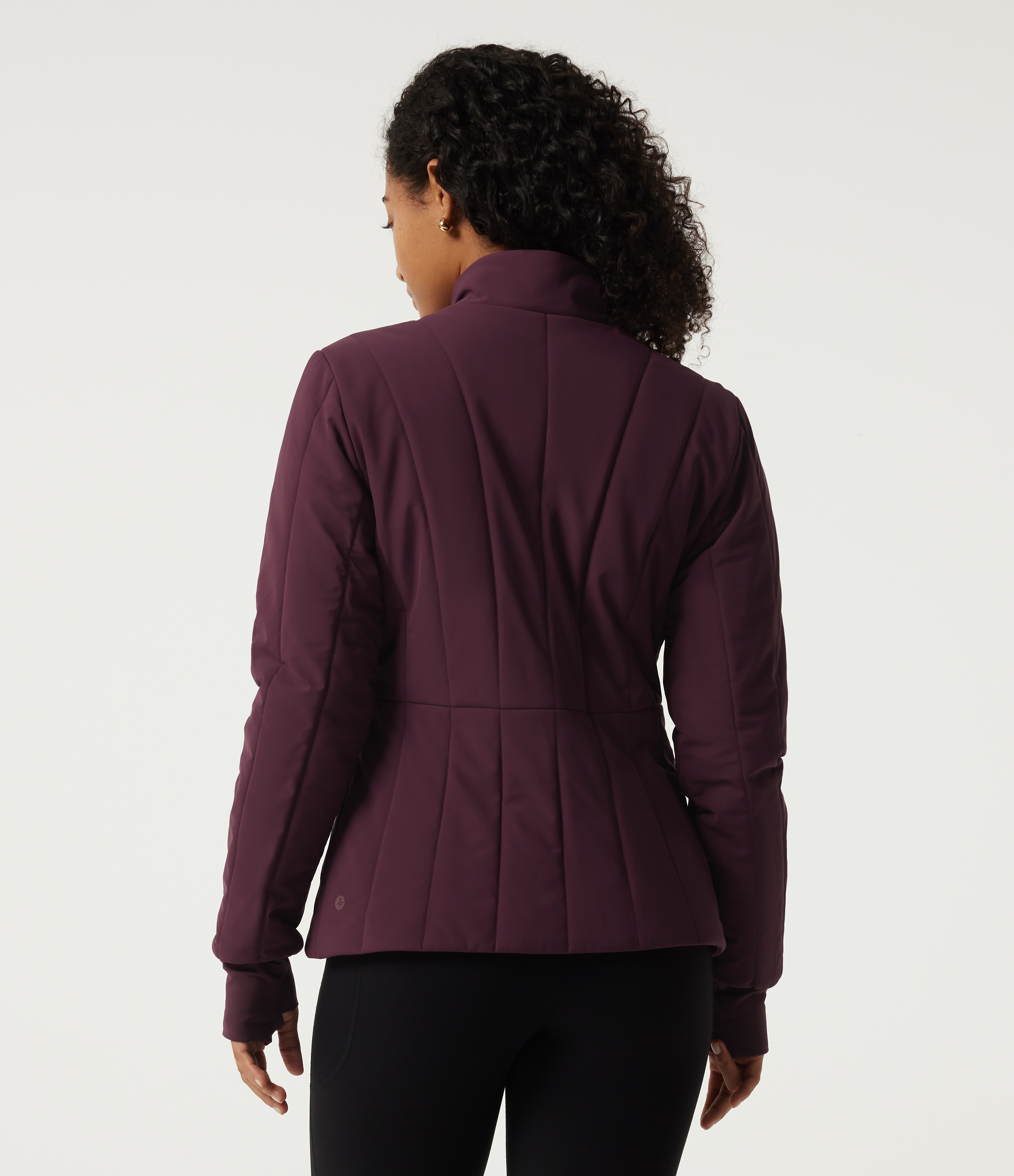 Berry Red PuffFlex Giacca imbottita slim casual con collo a lupetto, effetto anti-piega e tasche / 2
