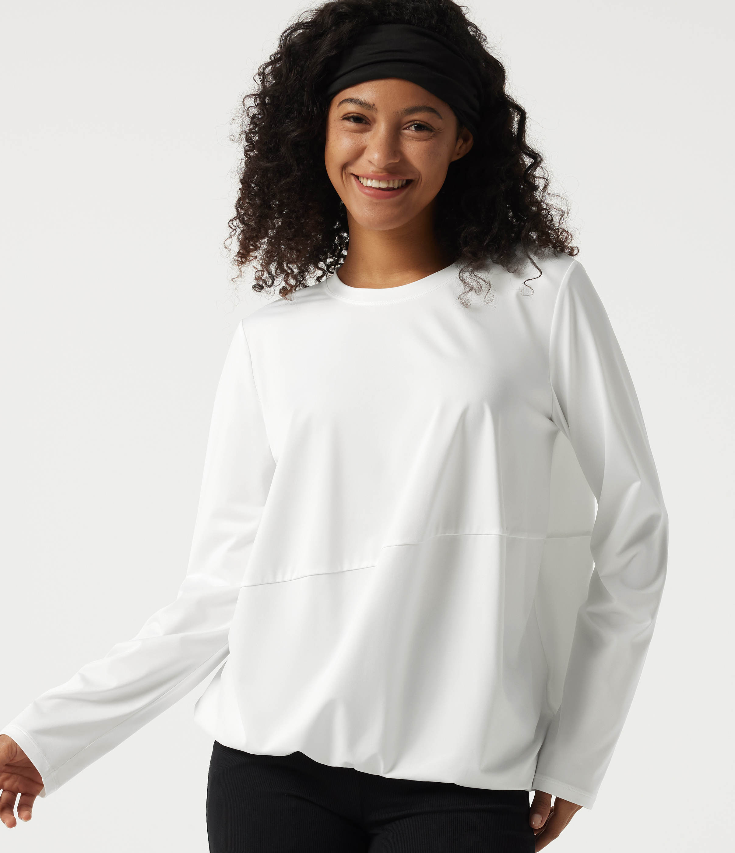 Round Neck Long Sleeve Oversized Casual Sports Top