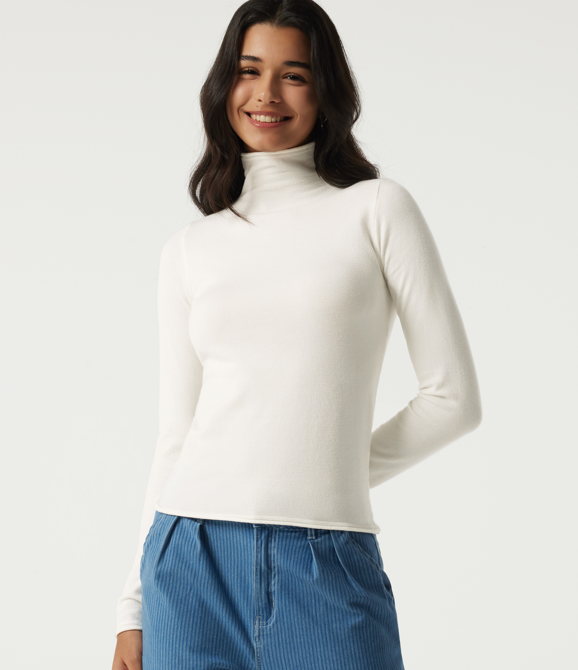 High Neck Long Sleeve Work Sweater