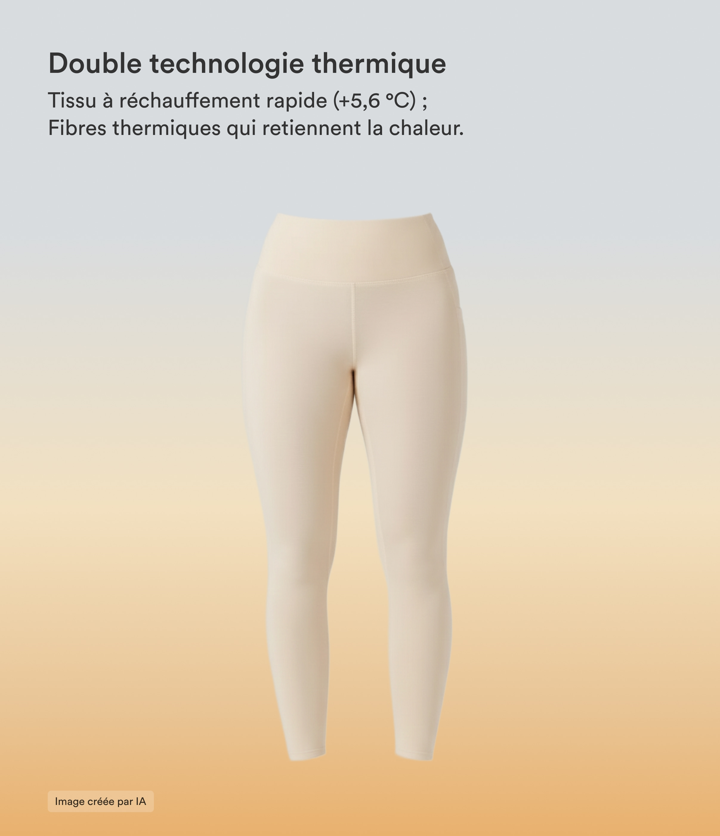 Whitecap Gray Legging chauffant taille haute Halara HeatCore avec poches / 2