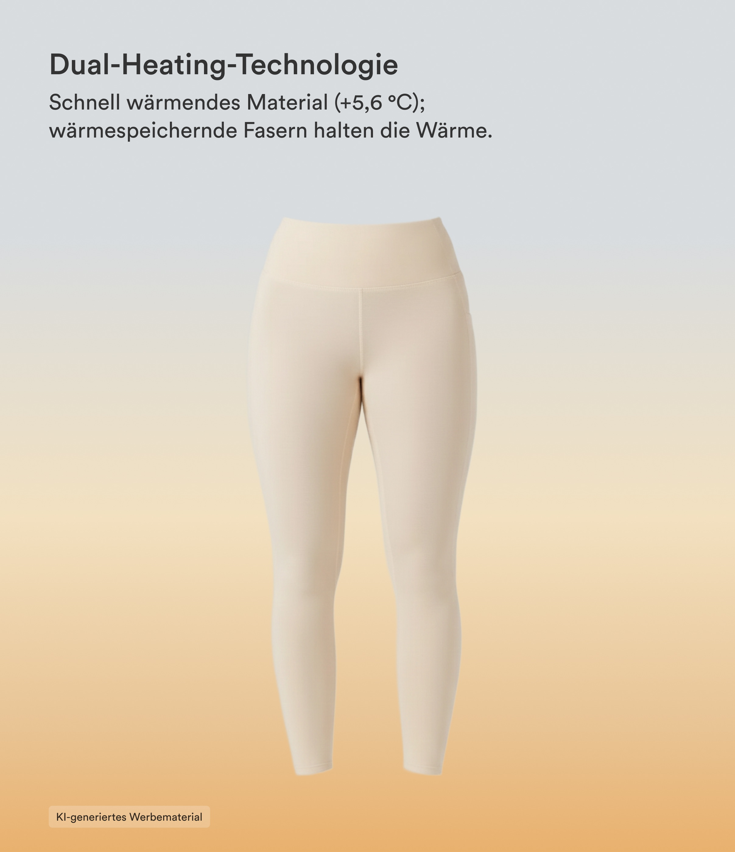 Whitecap Gray Halara HeatCore - Lässige Leggings mit hohem Bund und Seitentaschen - wärmend / 2