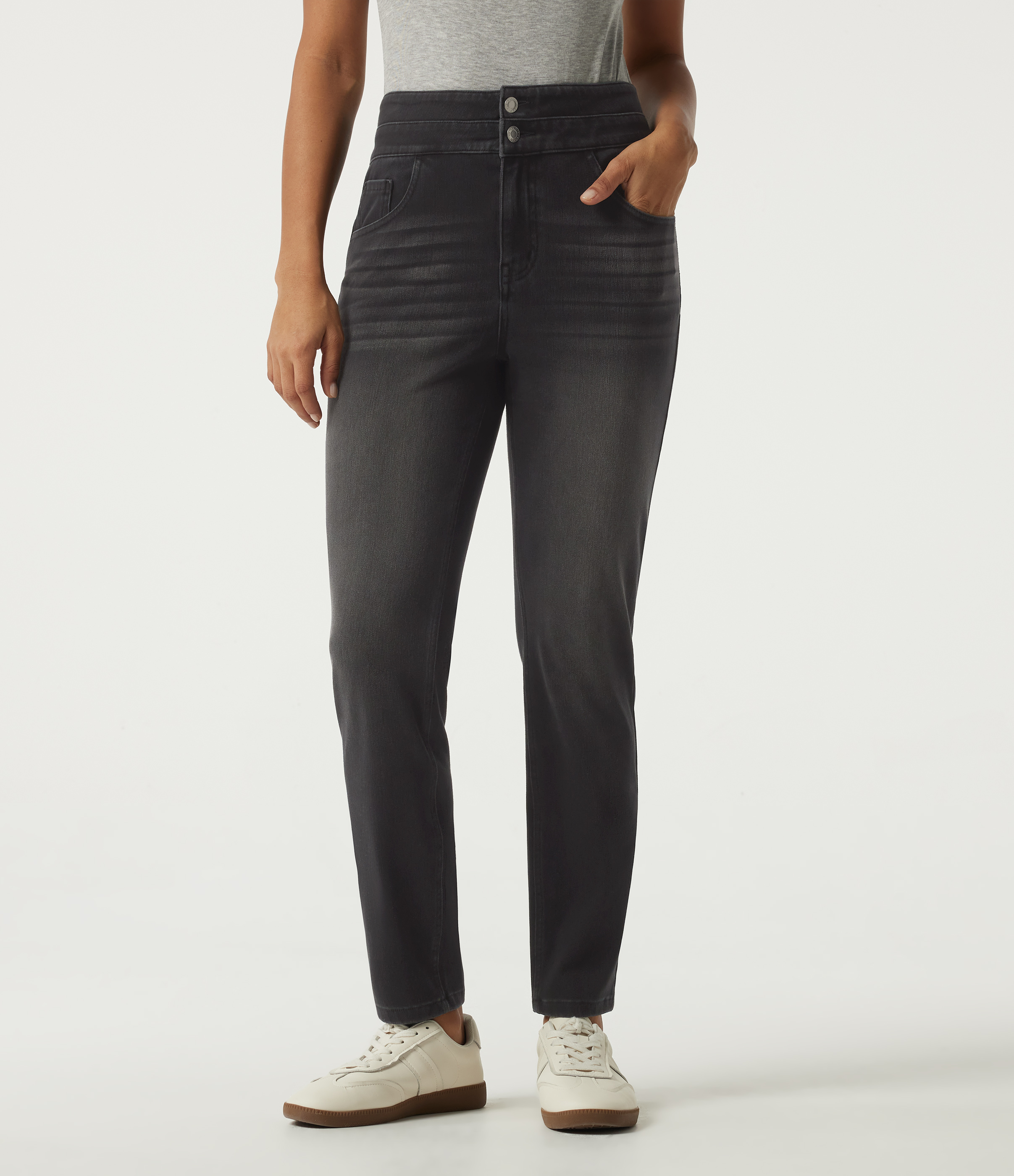 Halara Flex™ Double Waistband High Waisted Casual Jeans with Pockets