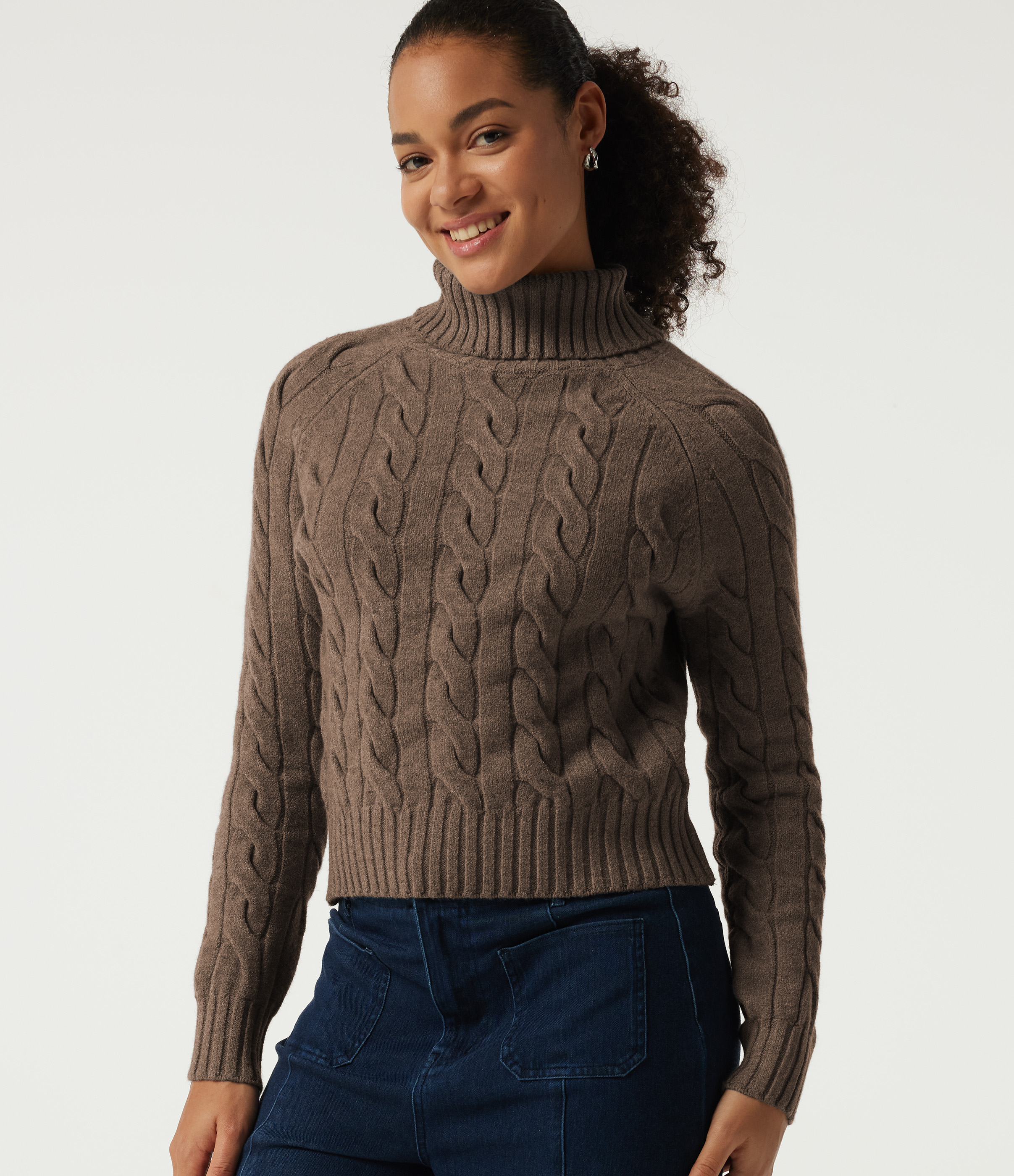 Lapel Raglan Long Sleeve Work Sweater