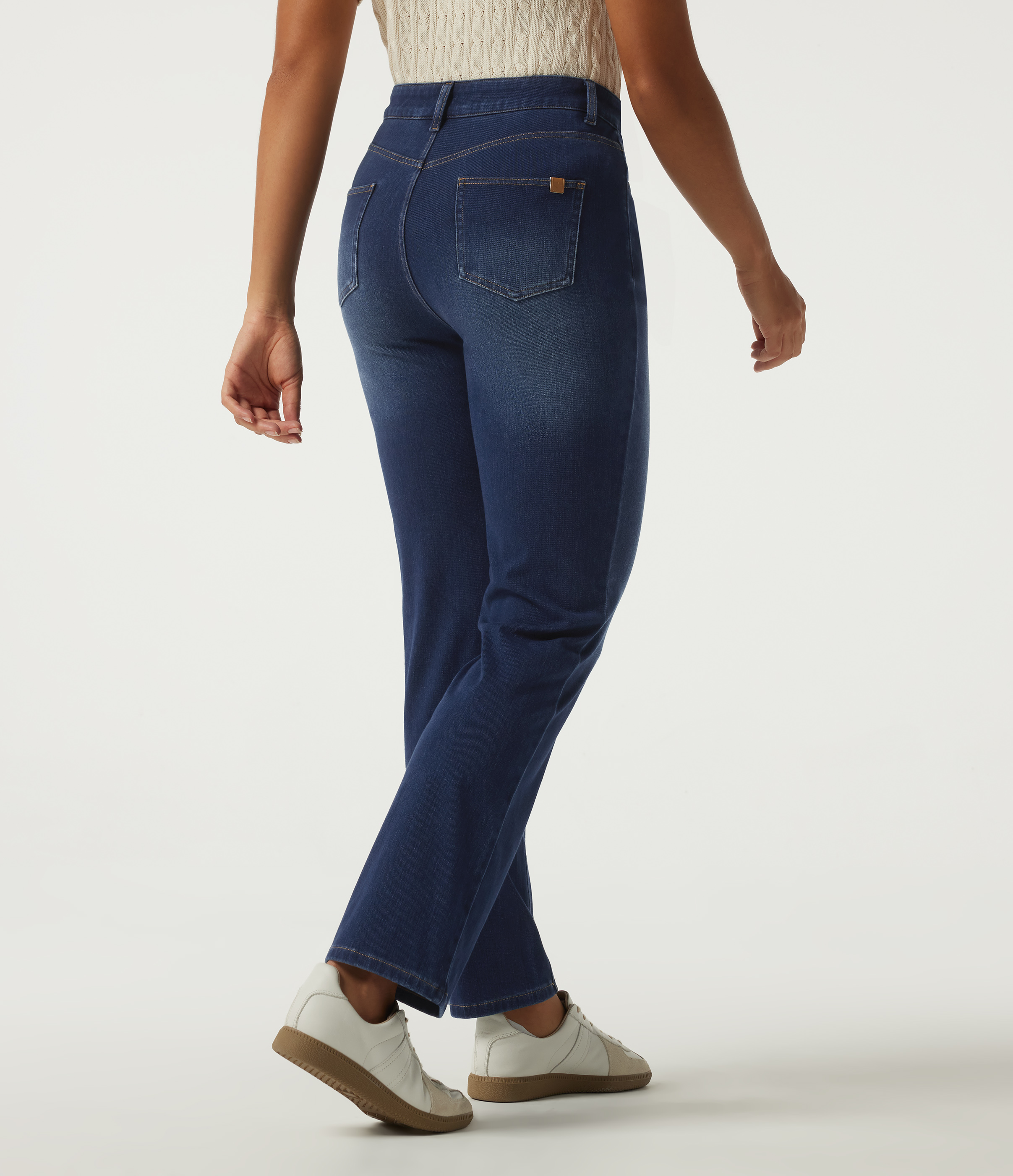 Estate Blue Denim Halara Flex™ High Waisted Straight Leg Casual Jeans with Pockets / 2