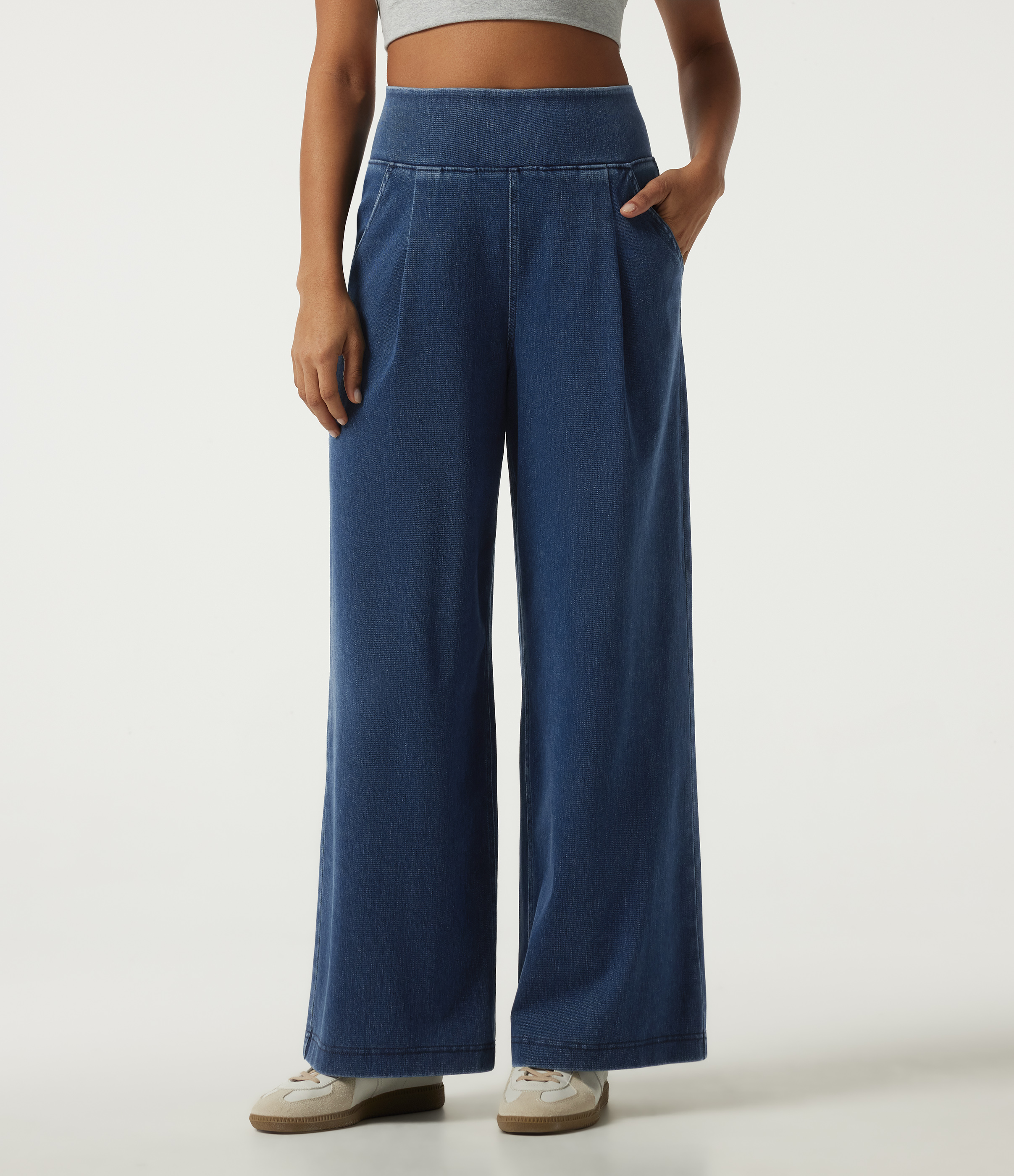 Jean Halara Flex™ taille haute coupe large en coton avec poches
