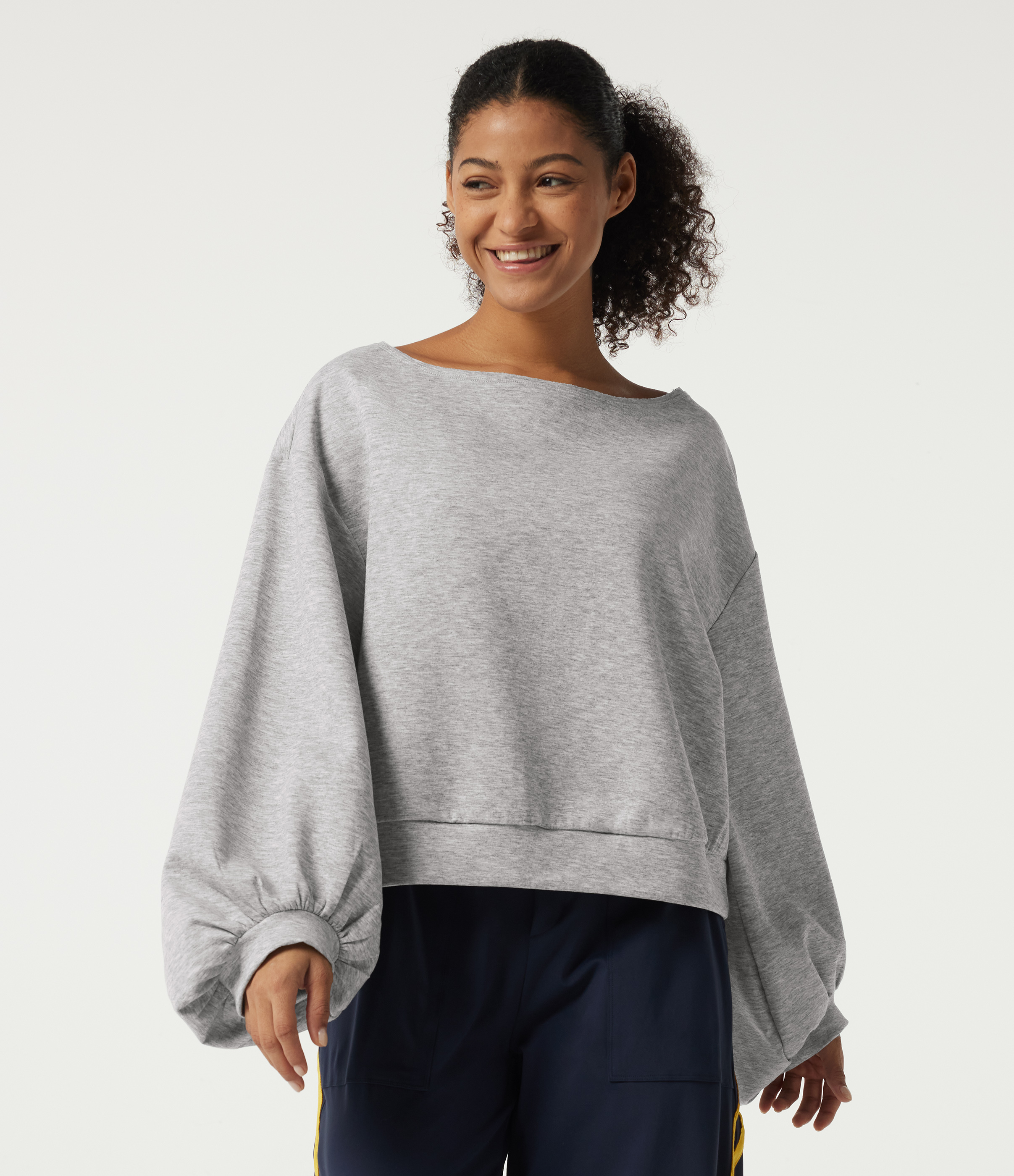 Boat Neck Long Sleeve Pullover Casual Sweatshirt