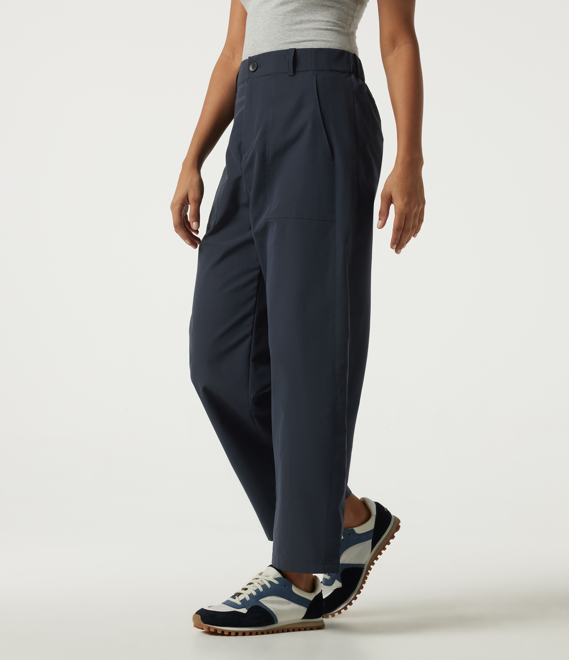 High Waisted Barrel Leg Hiking Pants with Pockets