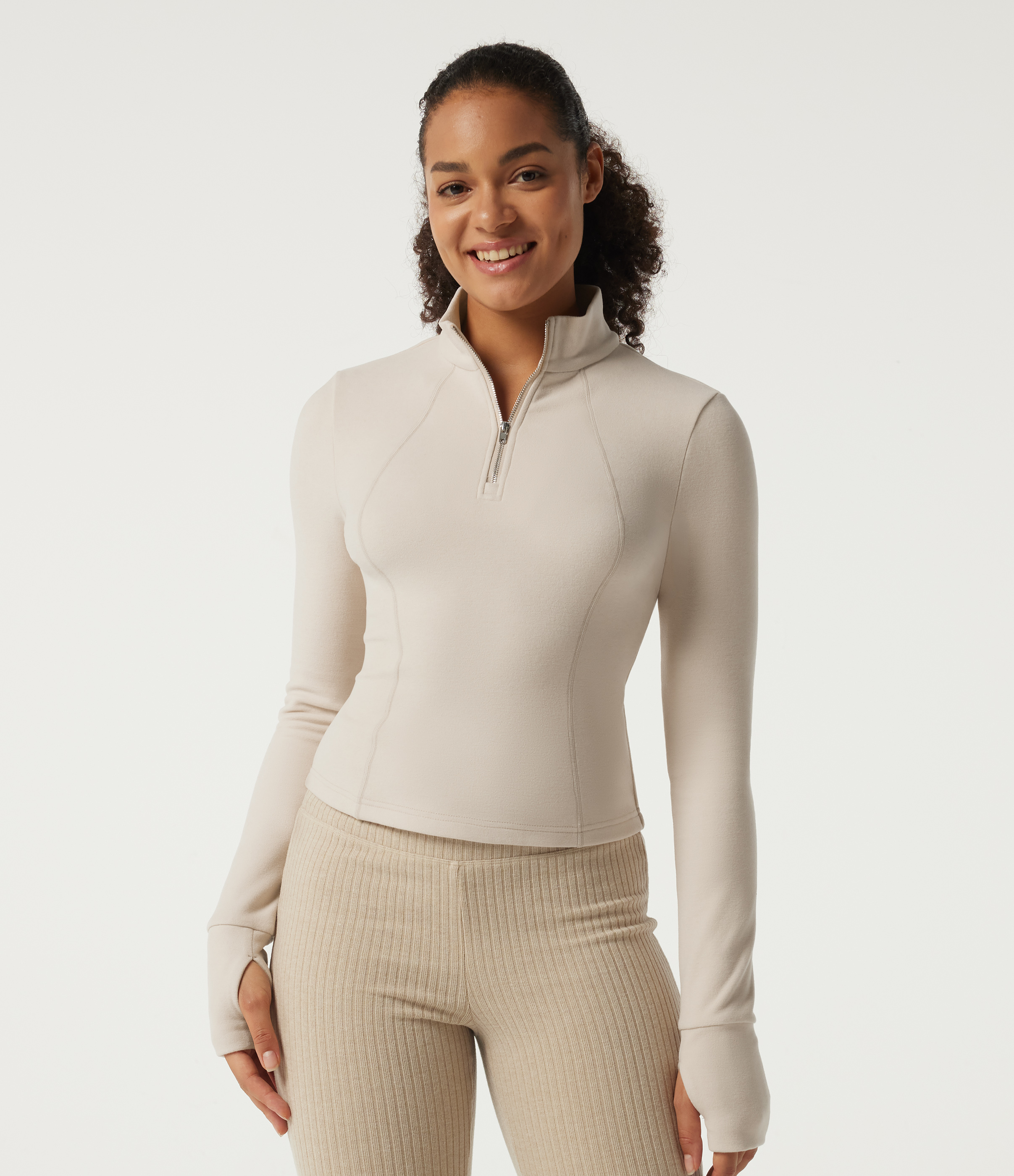 Stand Collar Long Sleeve Fleece Casual Jacket