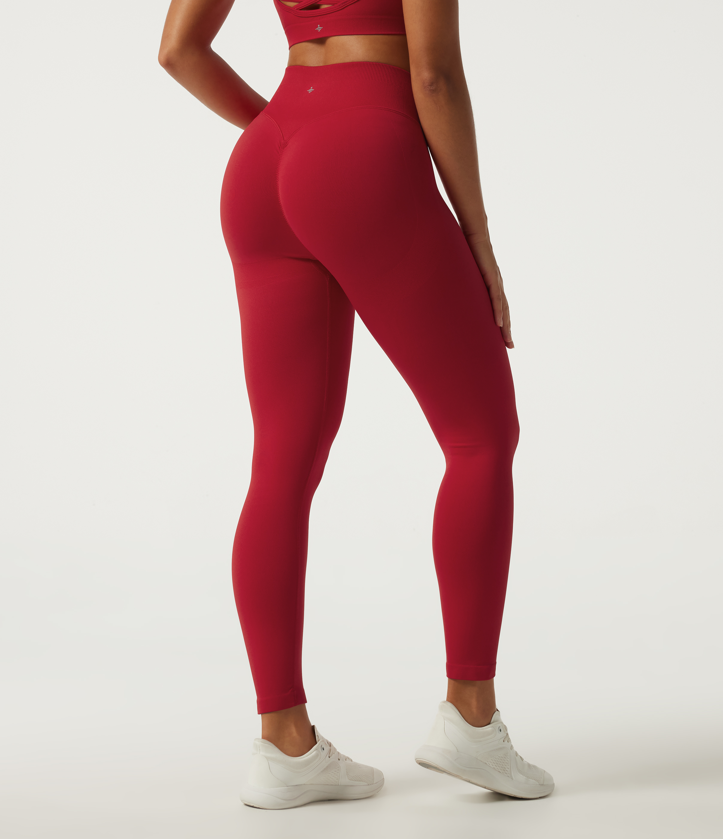 Savvy Red High Waisted Seamless Flow Yoga Leggings / 2