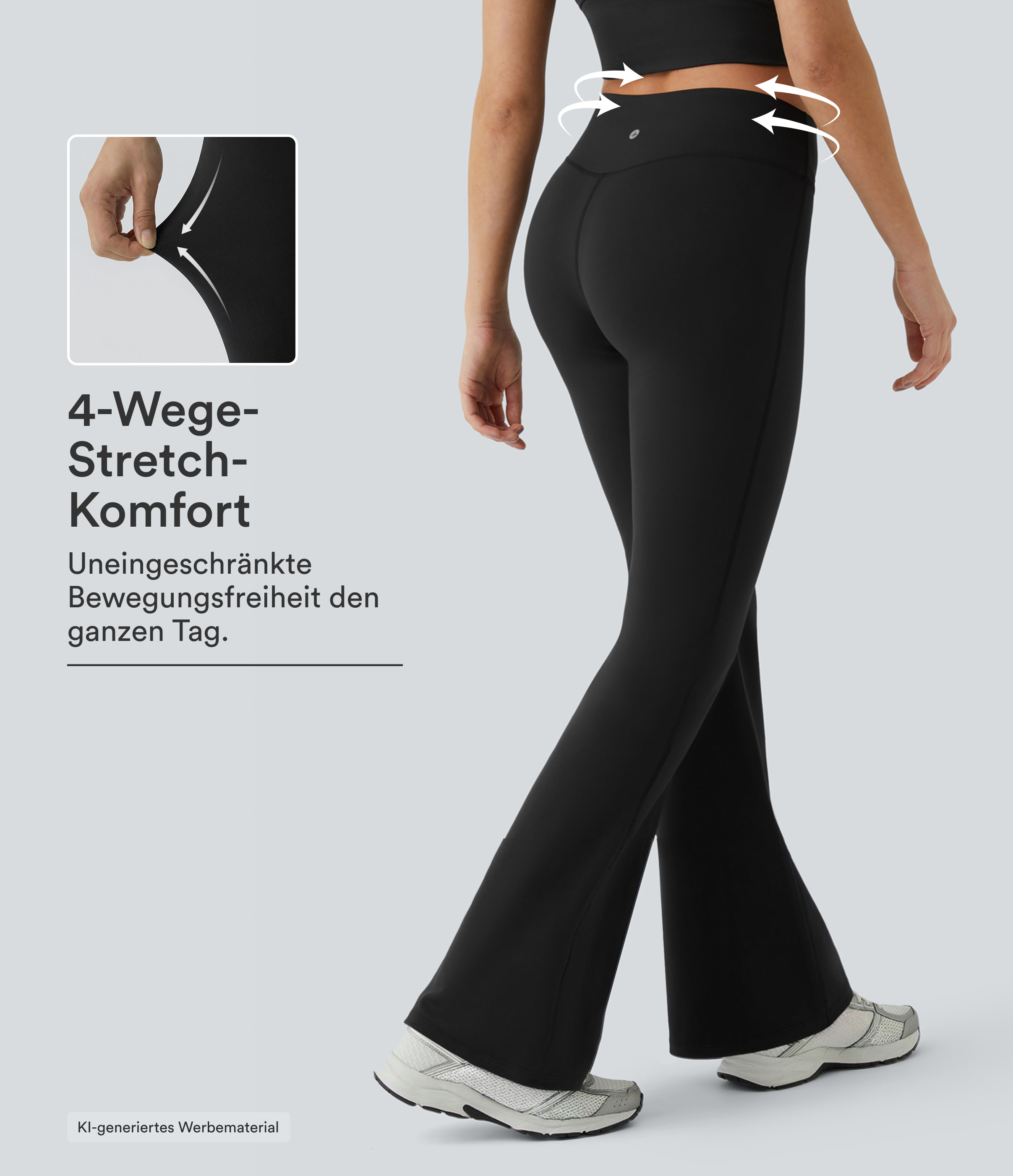 Crossover Flare Yoga-Leggings mit hohem Bund