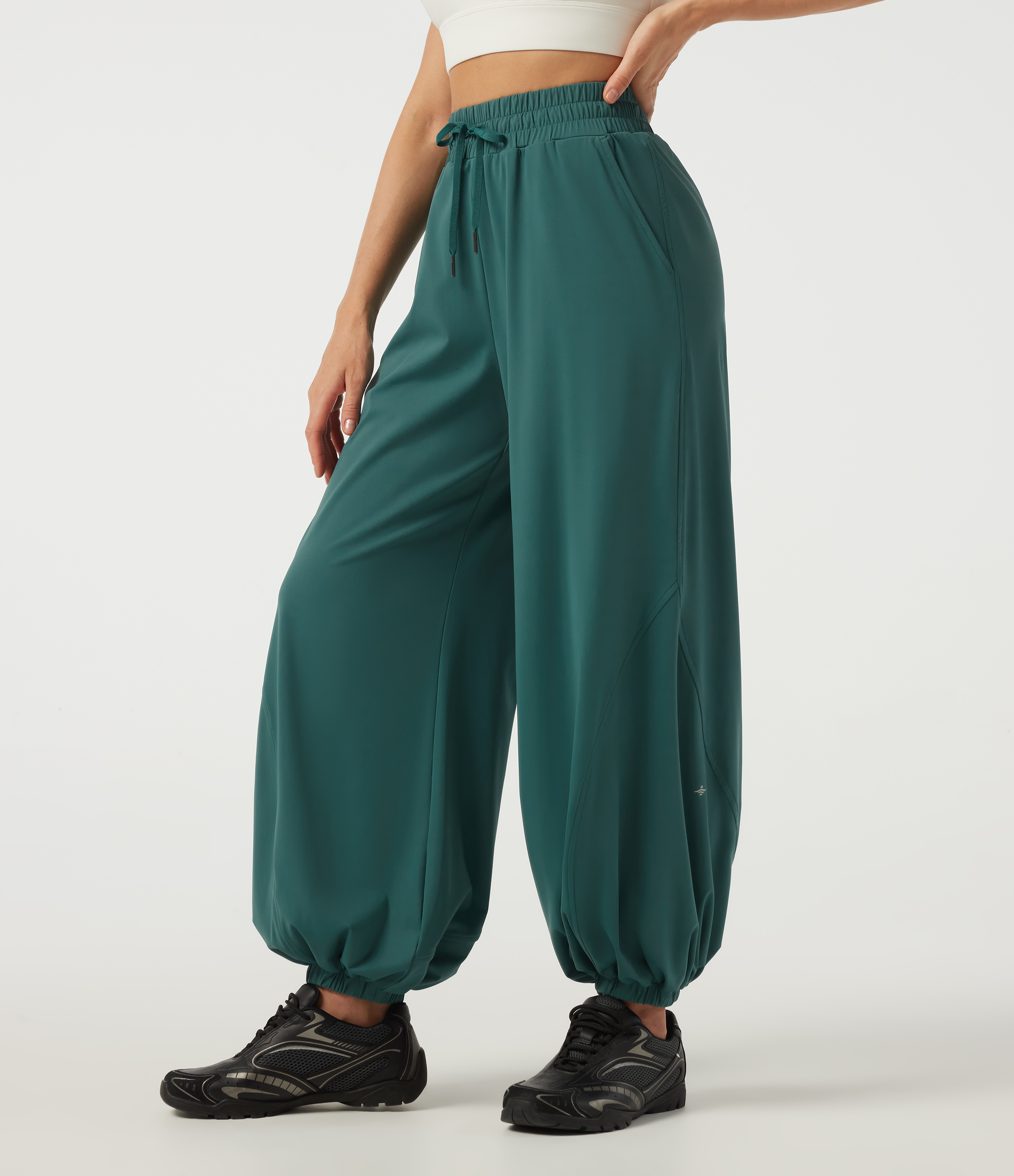 High Waisted Drawstring Running Joggers with Pockets