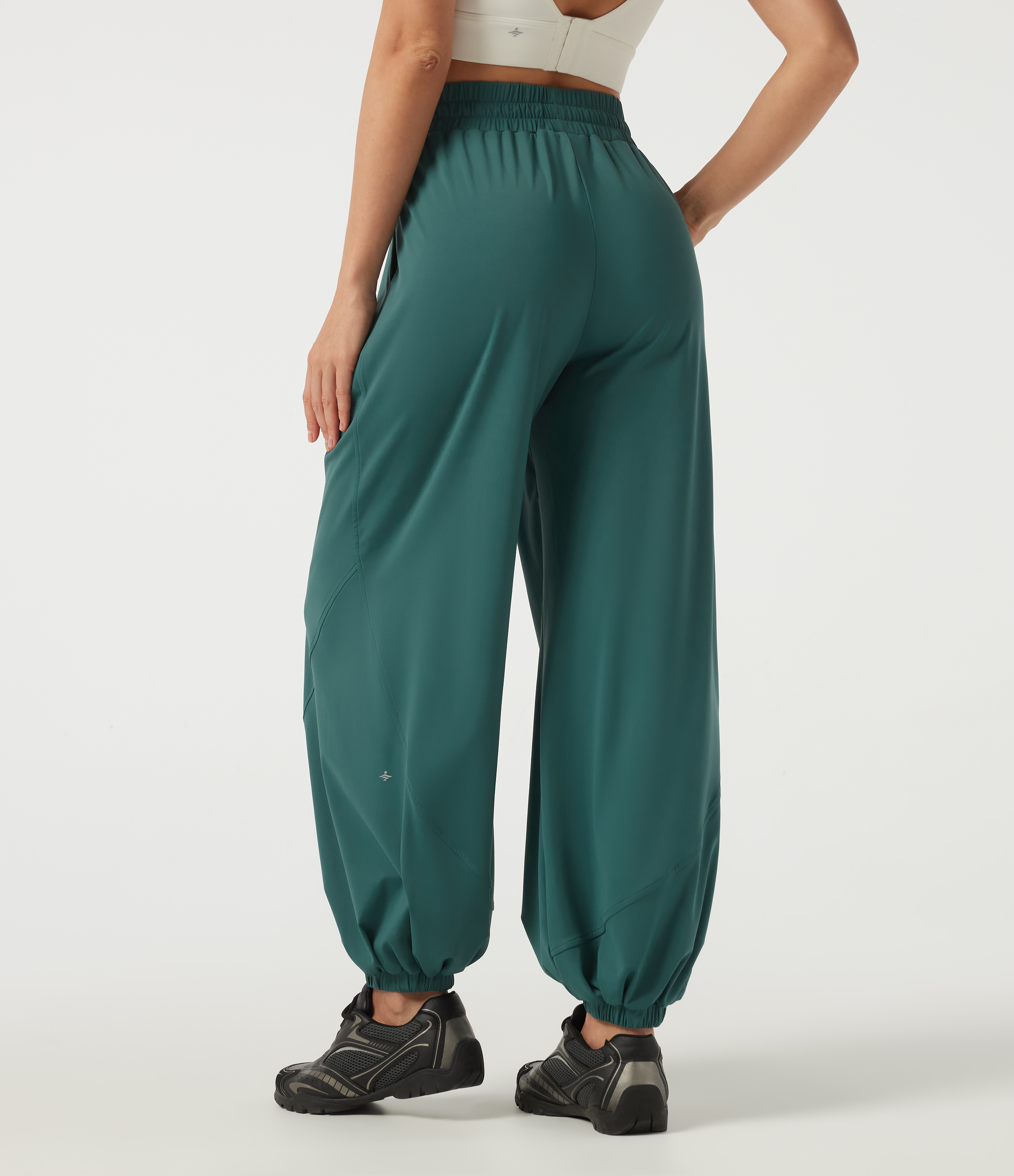 Viridian High Waisted Drawstring Running Joggers with Pockets / 2