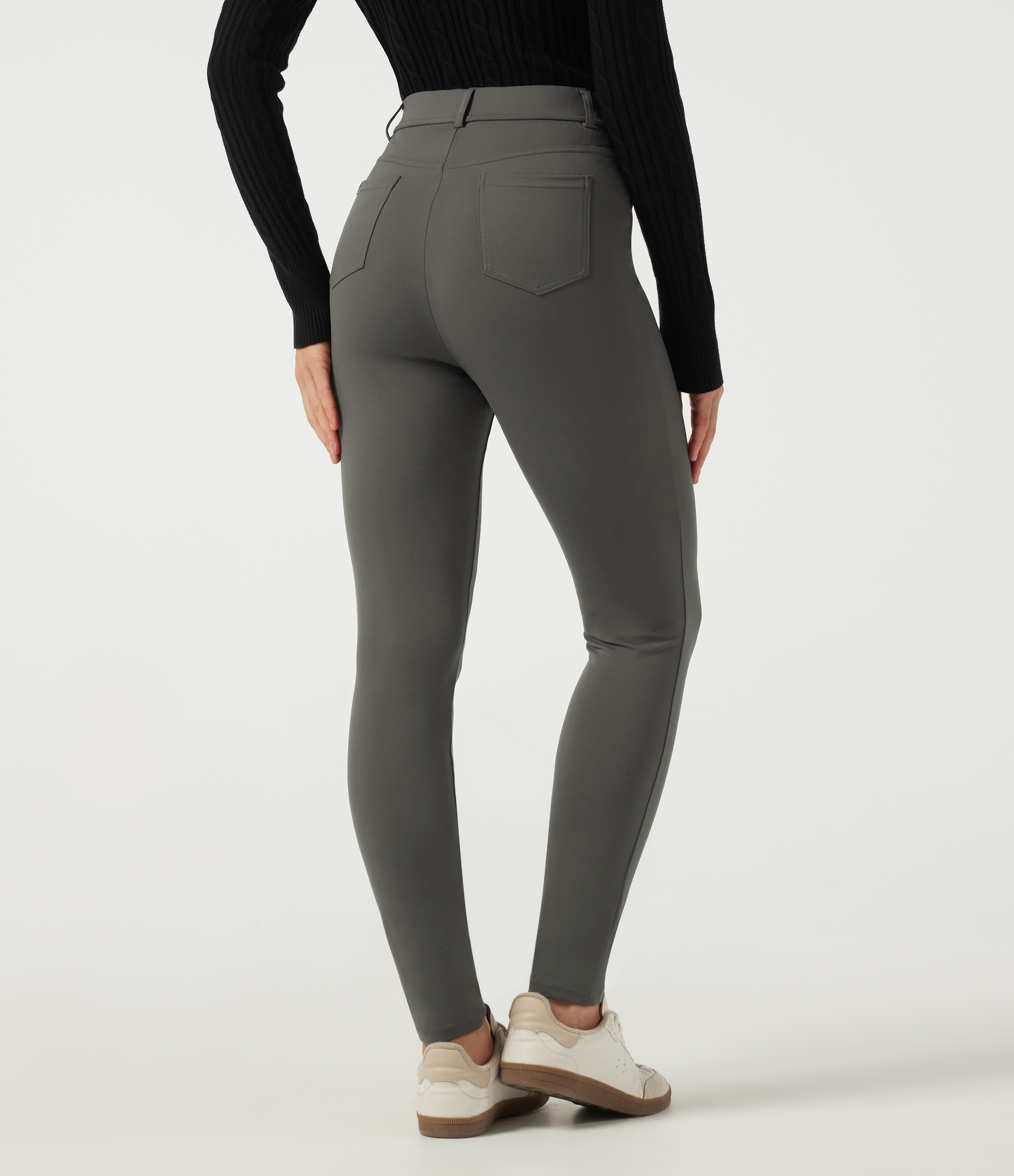 Deep Red Grey Halara Flex™ DayStretch High Waisted Slim Work Pants with Pockets / 2