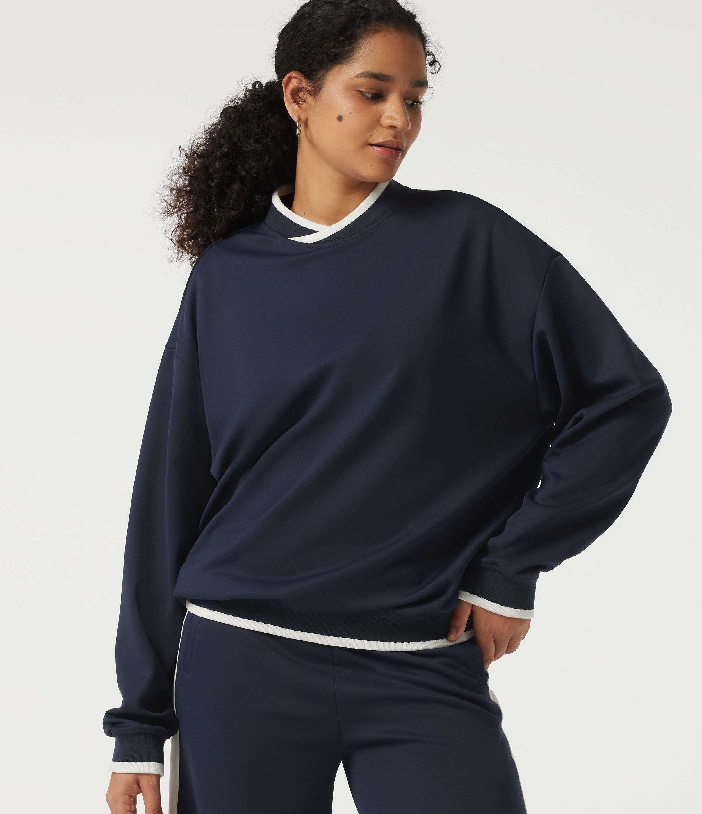 Mock Neck Long Sleeve Casual Pullover Sports Sweatshirt