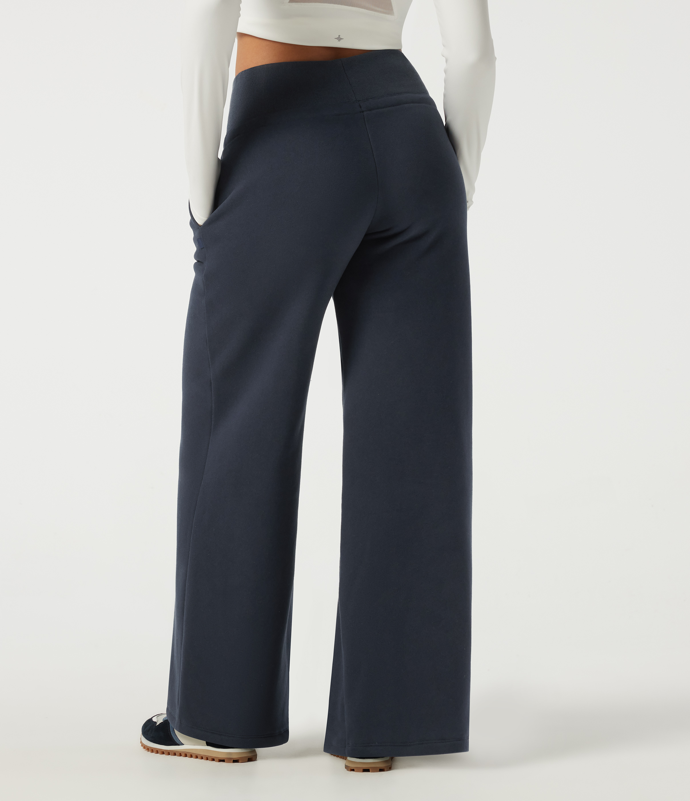 Slate Echo Mid Rise Drawstring Wide Leg Casual Sweatpants with Pockets / 2