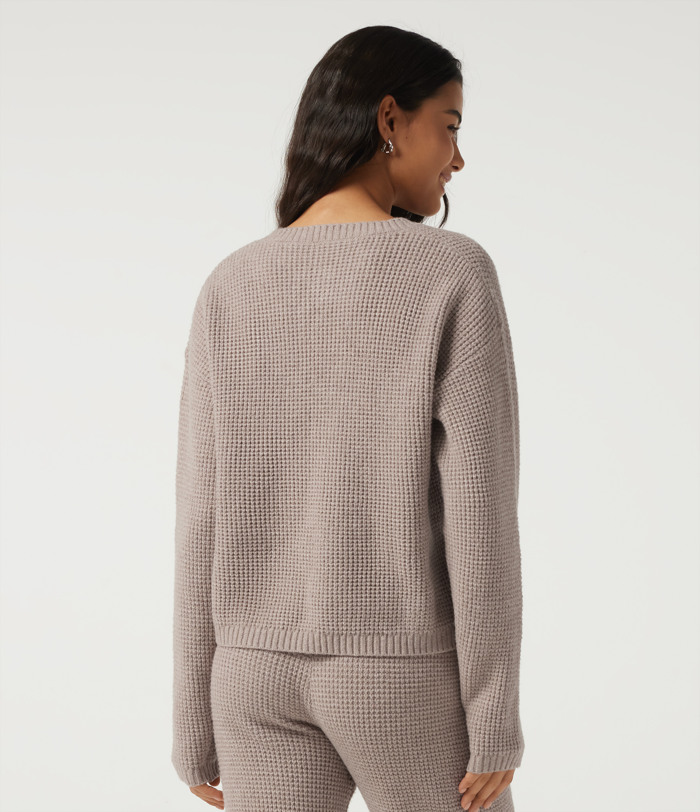 Peyote Lounge-Strickjacke mit Rundhalsausschnitt und langen Ärmeln / 2