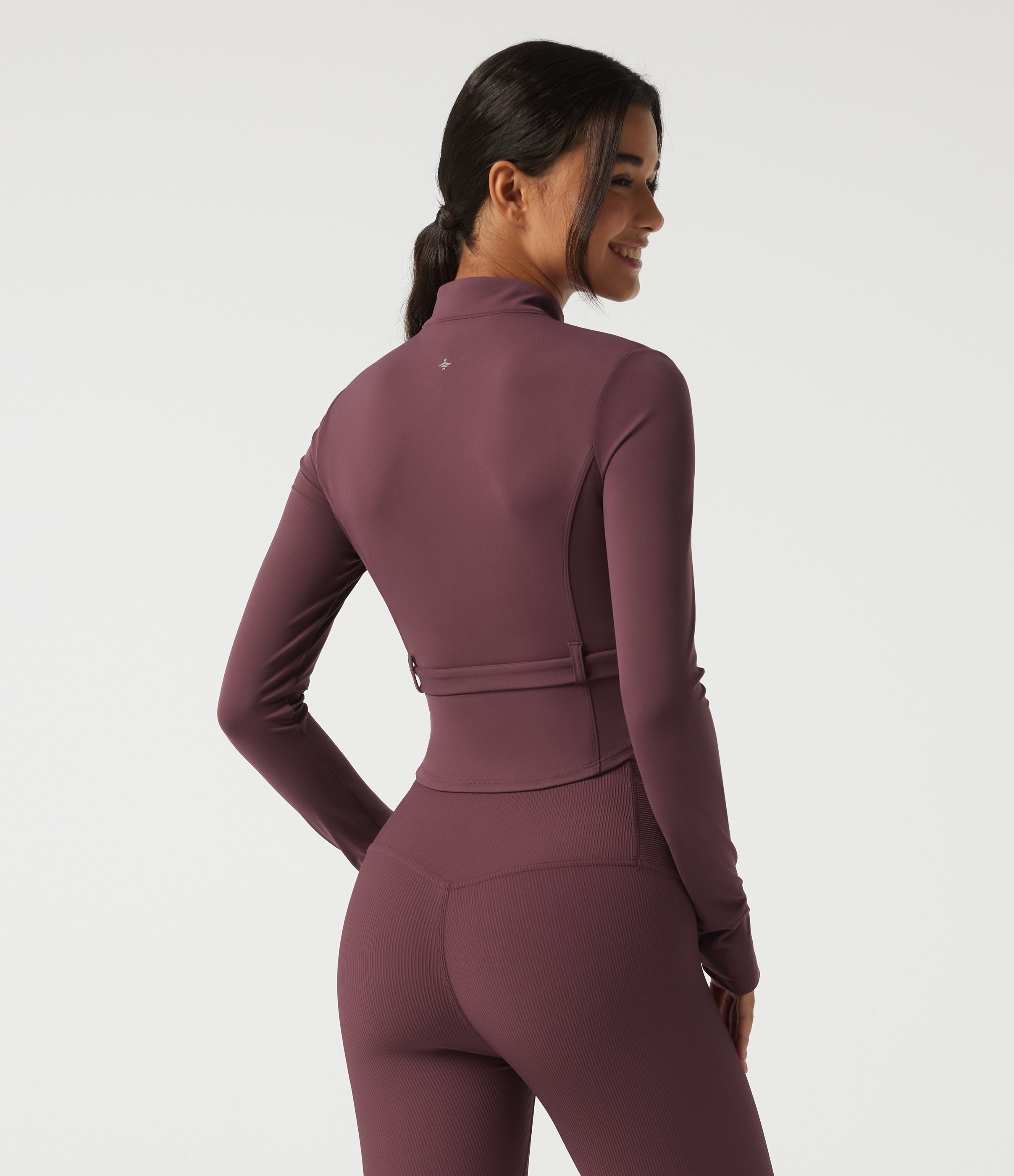 Evening Red Halara UltraSculpt™ Stand Collar Long Sleeve Buckle Belted Yoga Curvy Jacket / 2