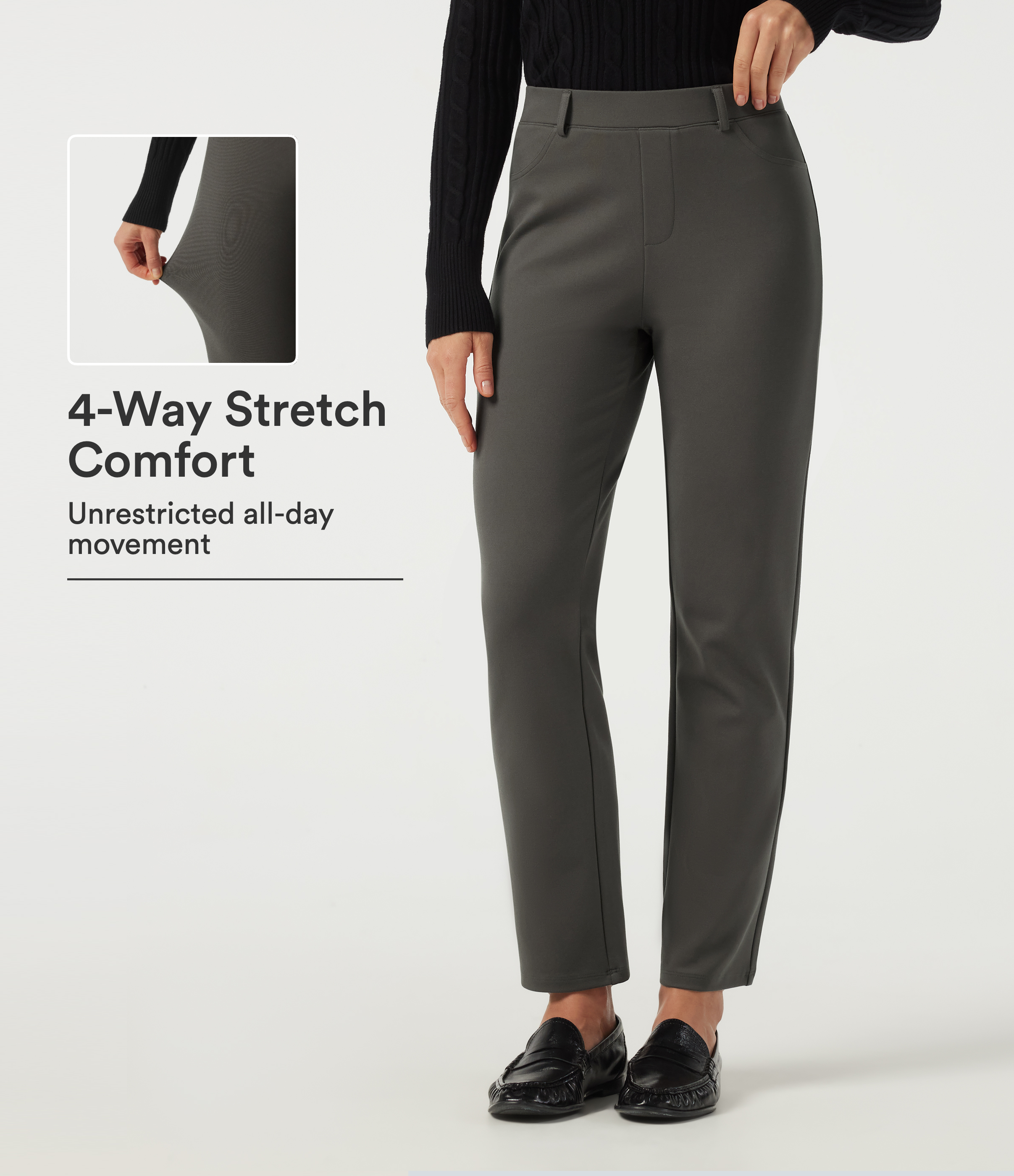 Halara Flex™ Mid Rise Straight Leg Work Pants with Pockets