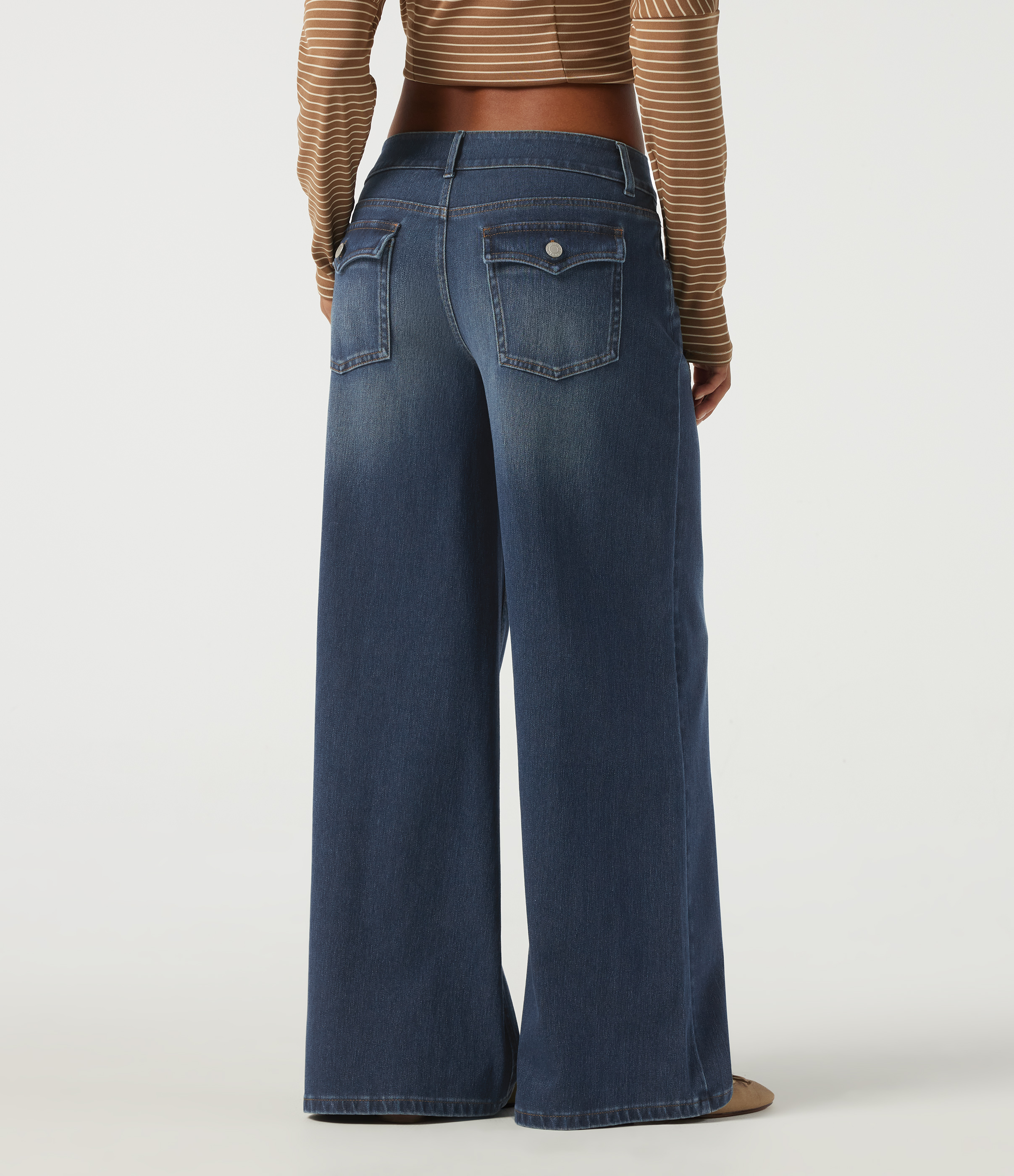 Estate Blue Denim Halara Flex™ - Lässige Baggy-Jeans aus Baumwolle mit niedrigem Bund und mehreren Taschen / 2
