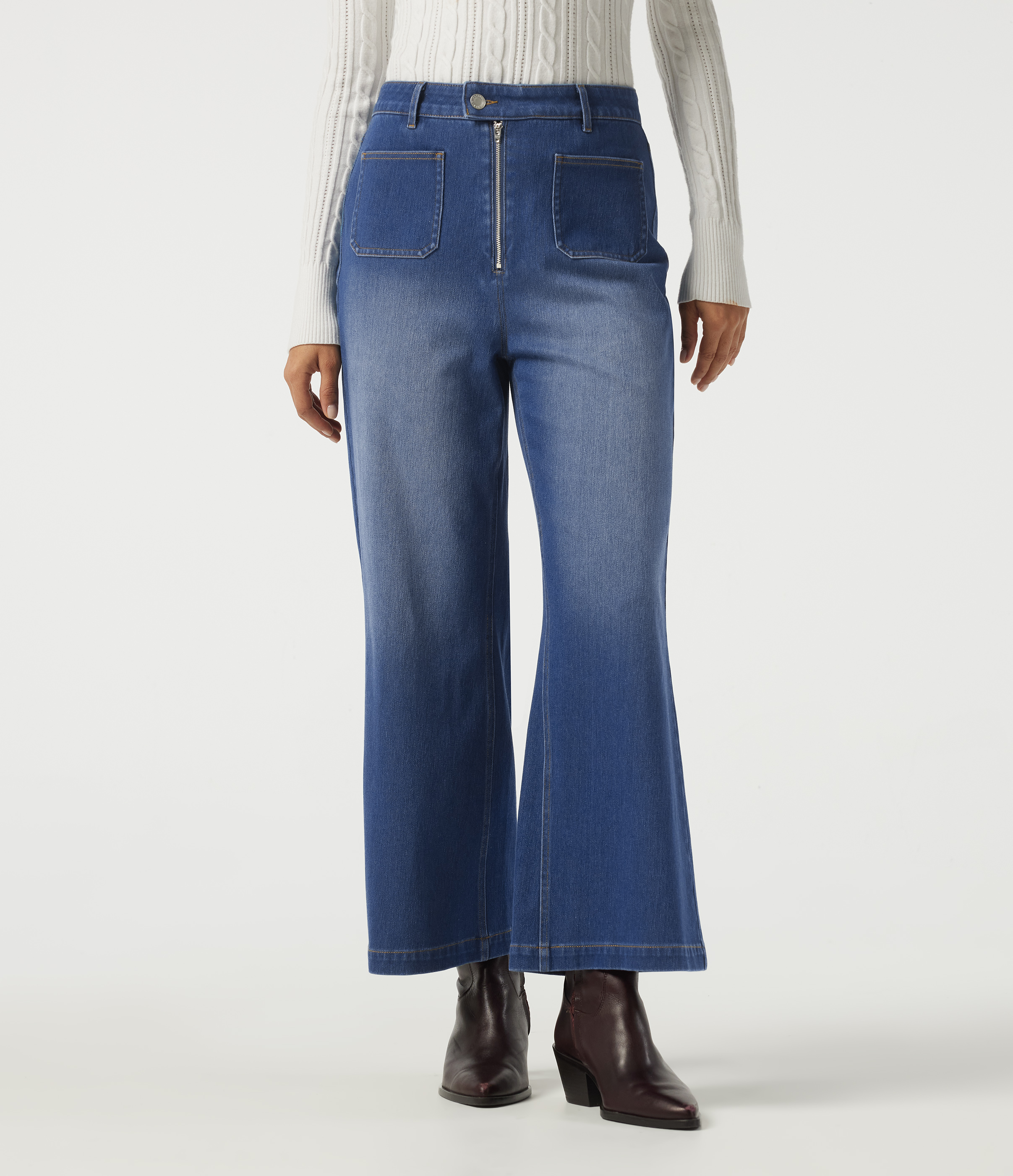 Halara Flex™ Mid Rise Relaxed Casual Flare Jeans with Pockets