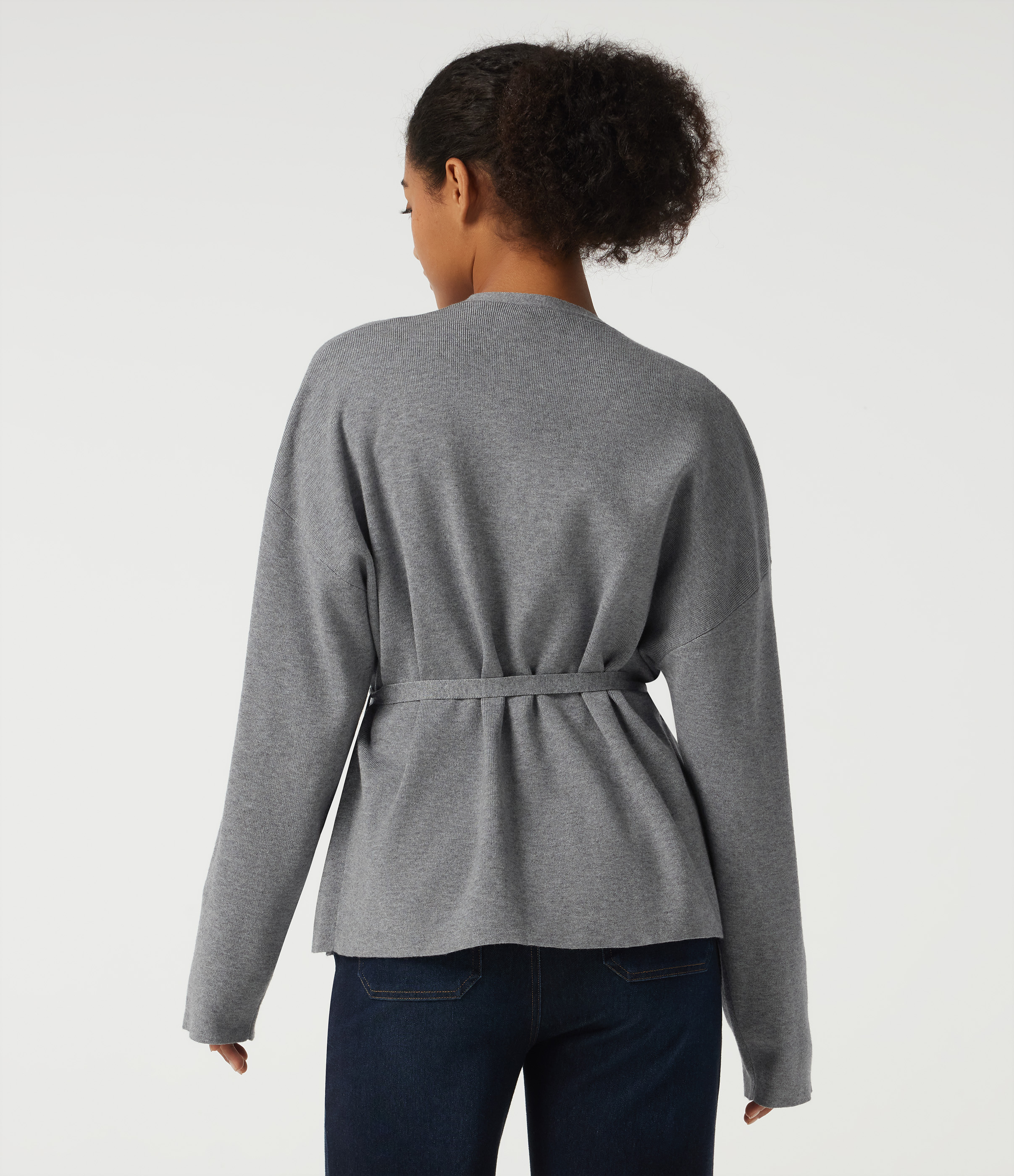 December Sky V Neck Long Sleeve Belted Work Cardigan / 2