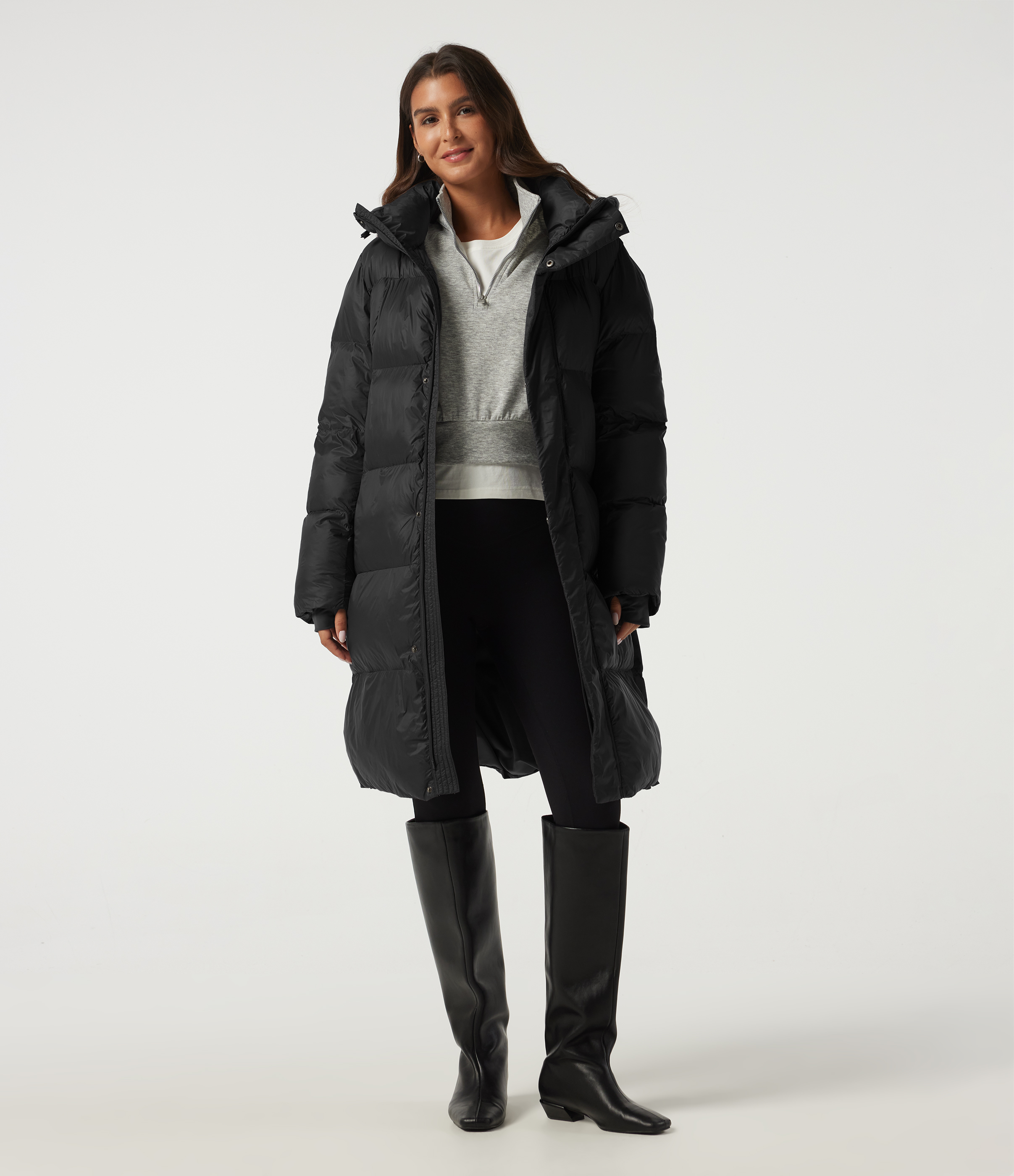 Hooded Long Sleeve Work Padded Jacket with Pockets