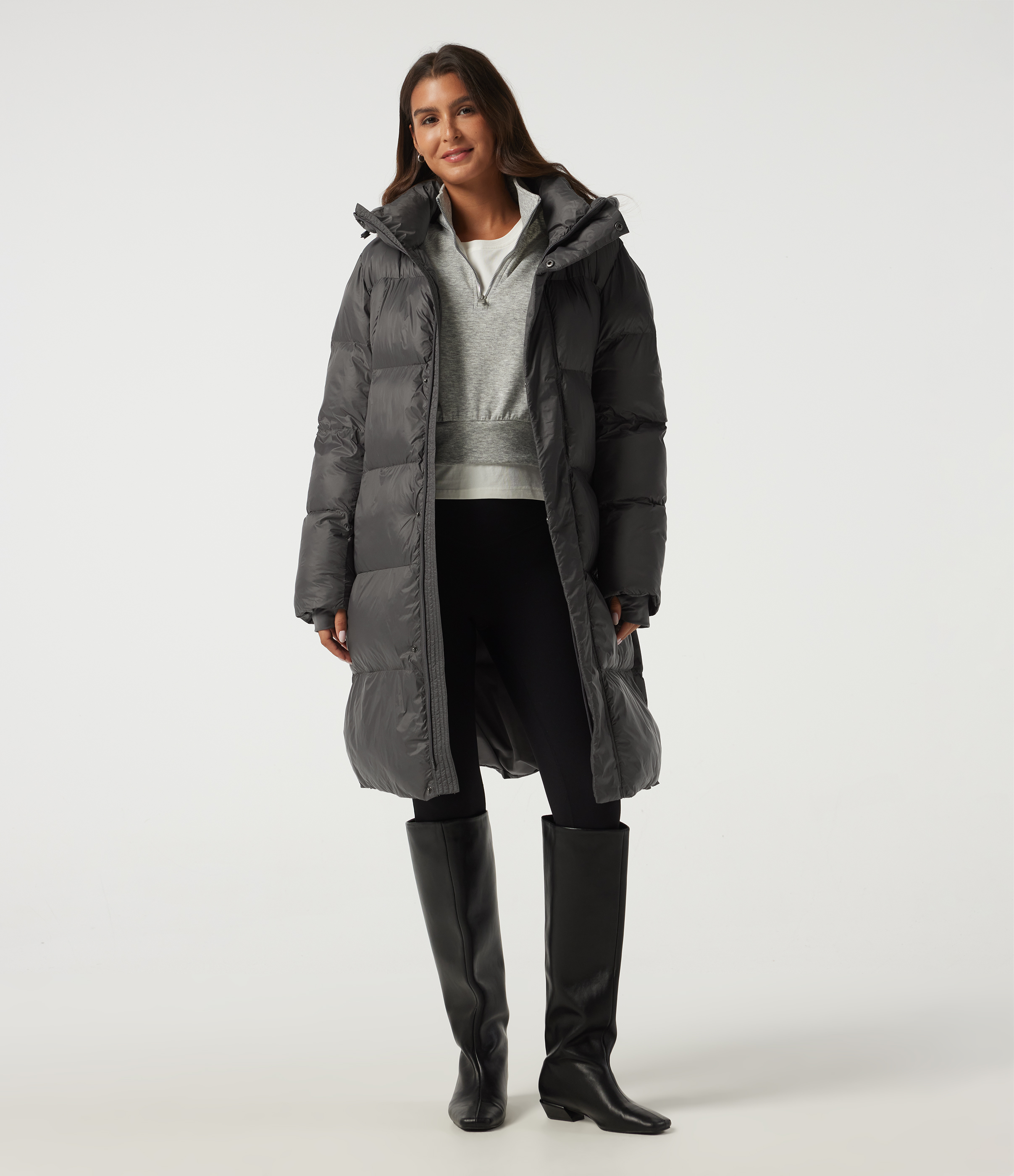 Hooded Long Sleeve Work Padded Jacket with Pockets