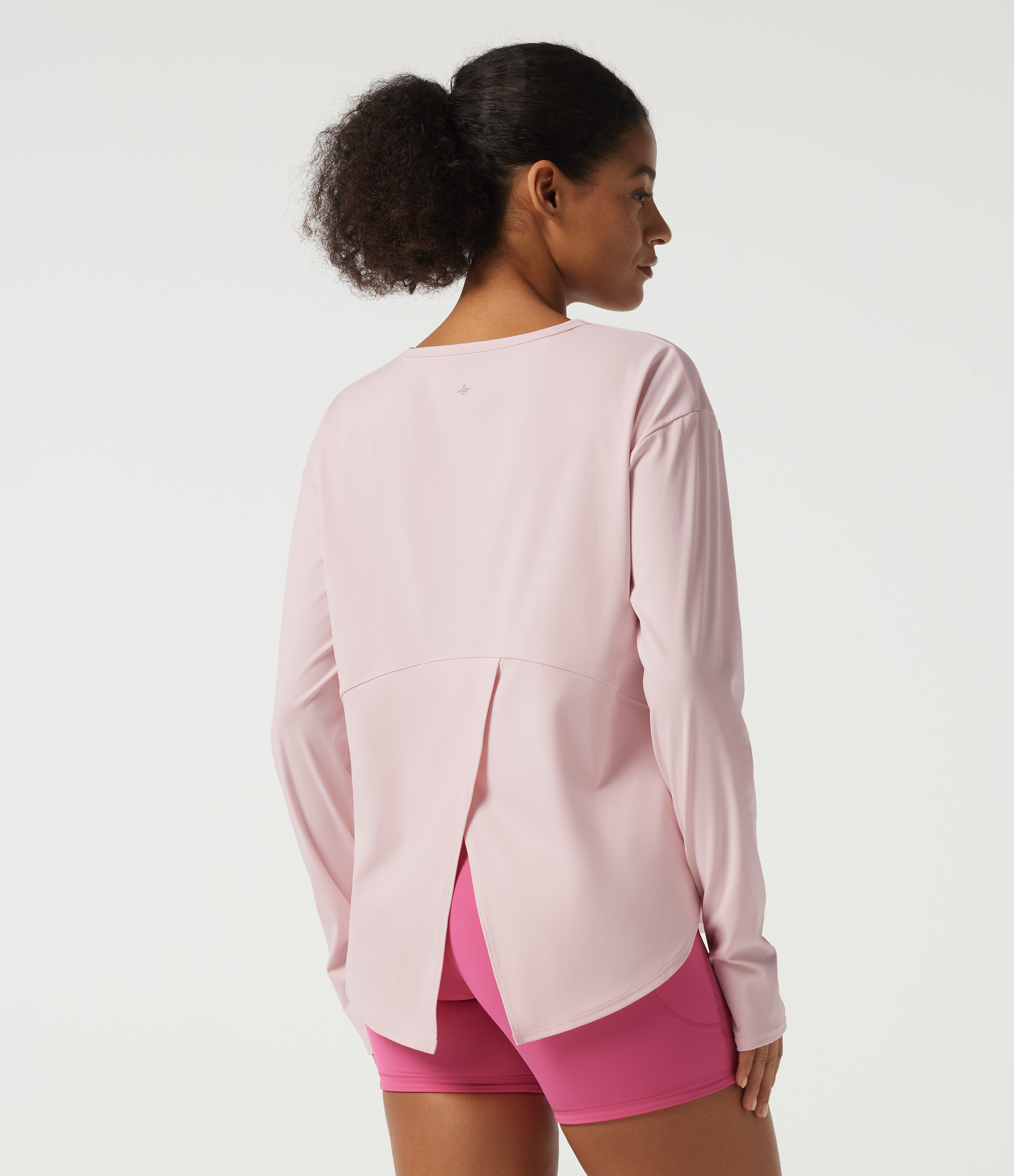 Tender Touch Round Neck Long Sleeve Crossover Yoga Sports Top with Thumbholes / 2